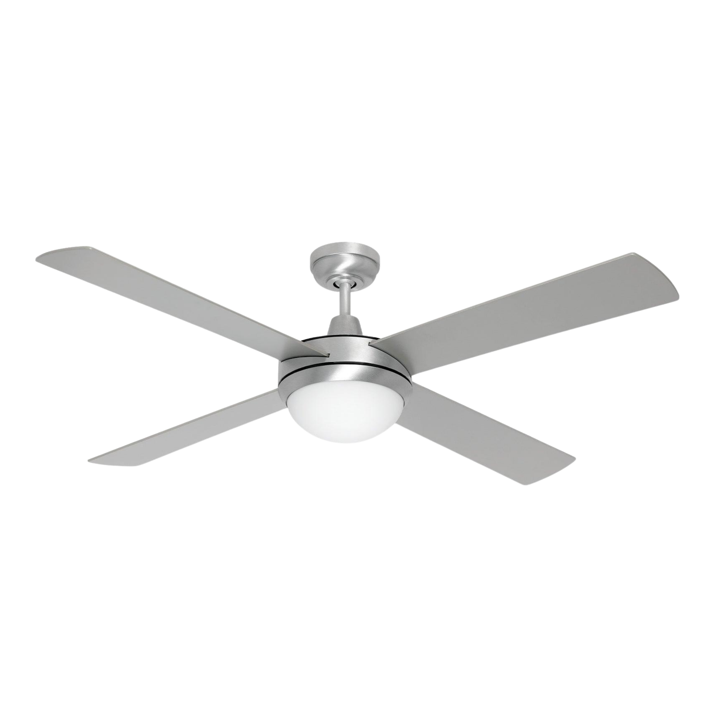 Caprice 52-Inch AC Ceiling Fan with B22 Light - Brushed Silver