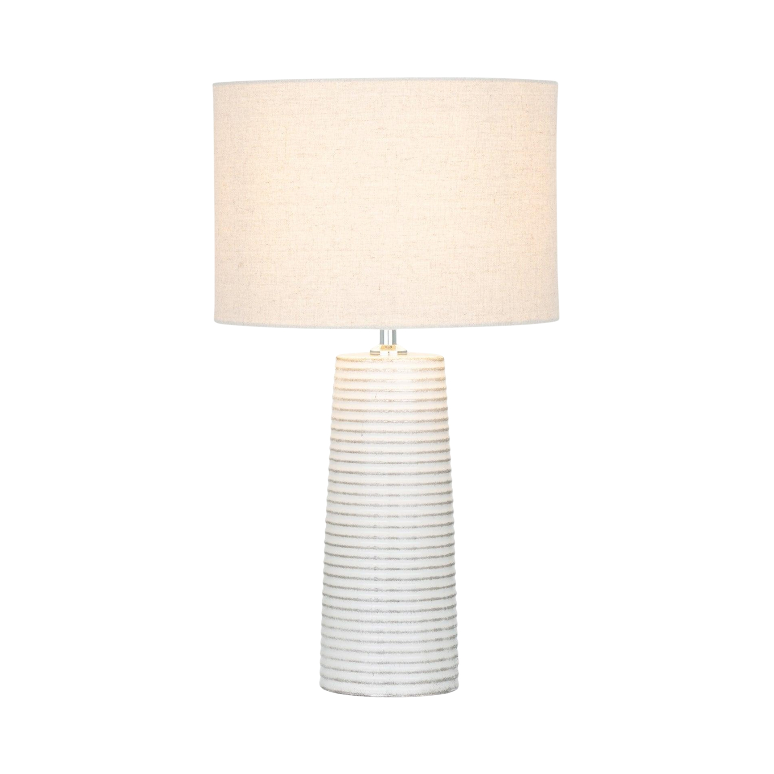 Partille White Ribbed Ceramic Table Lamp