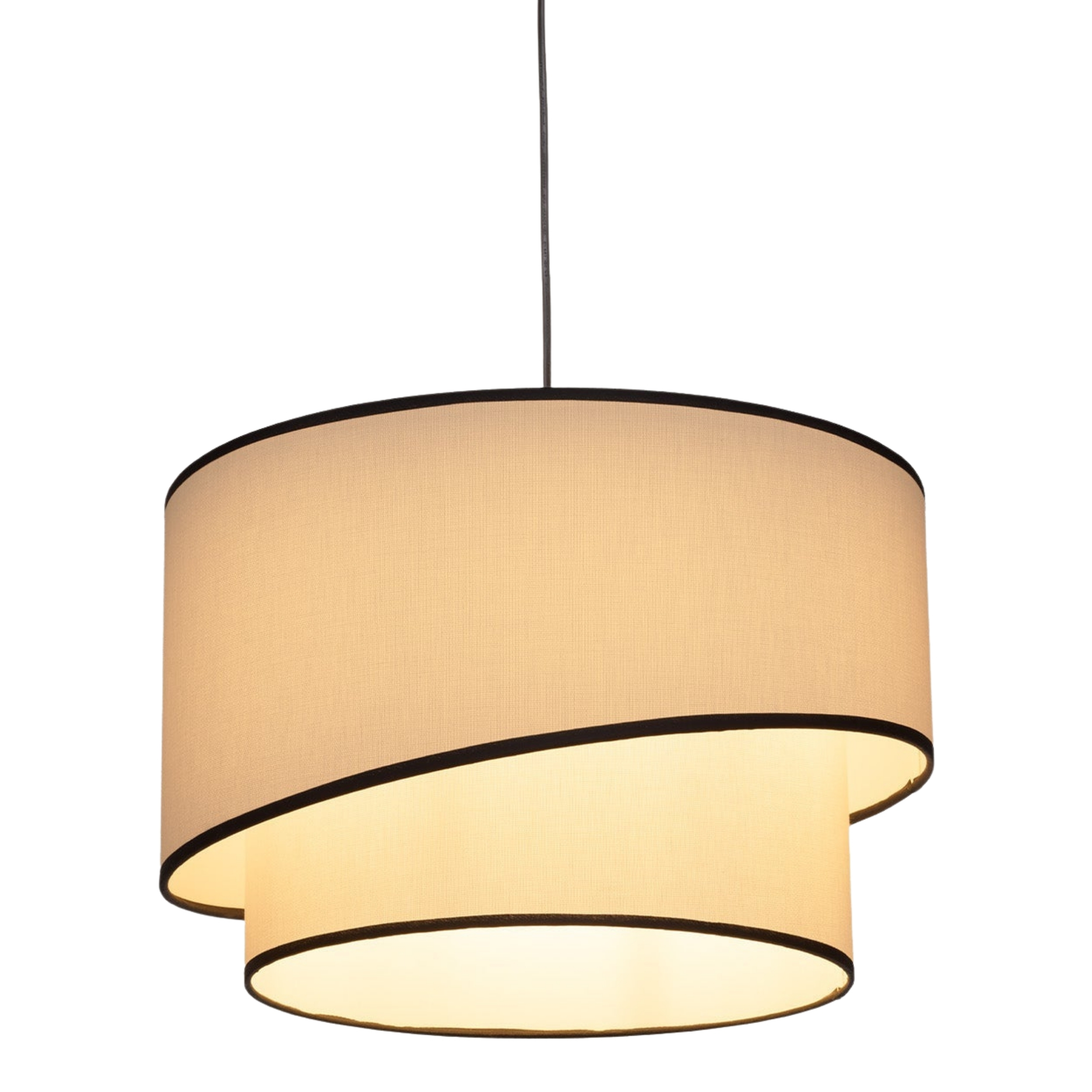Sveg Tiered White Fabric Pendant Light