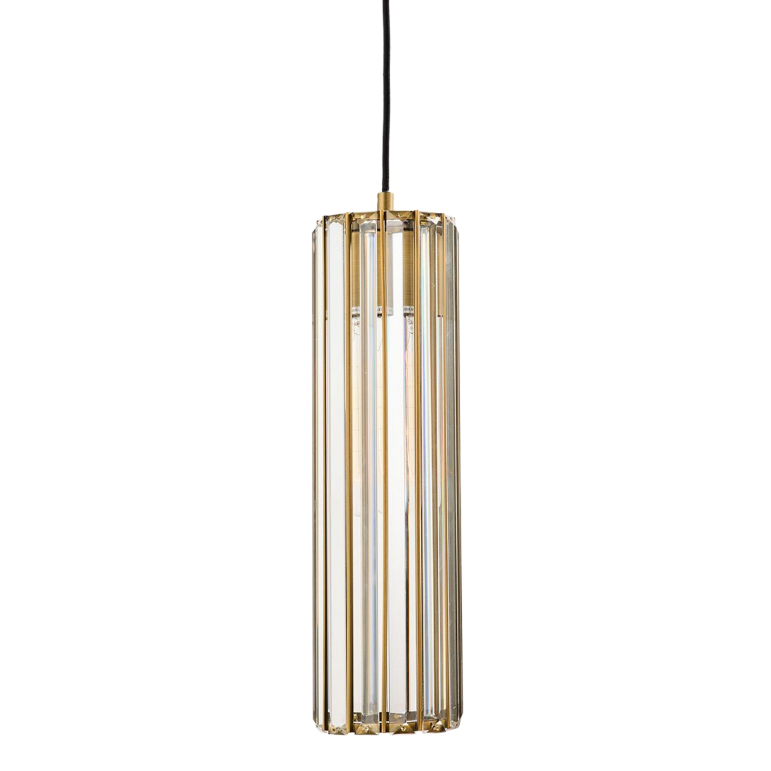 Baza Cylindrical Faceted Crystal Solo Pendant
