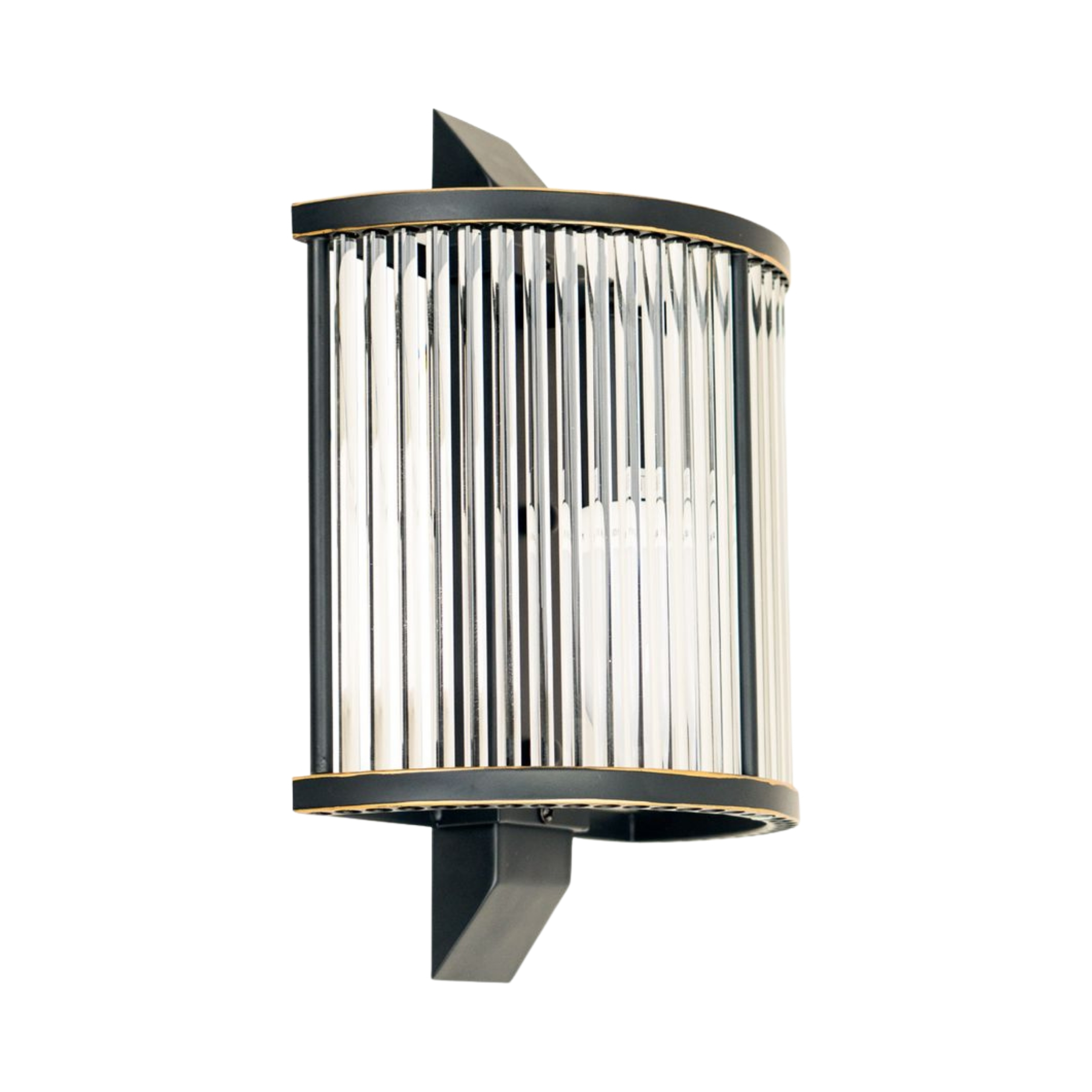 Calahorra Fluted Glass Wall Light - Antique Black
