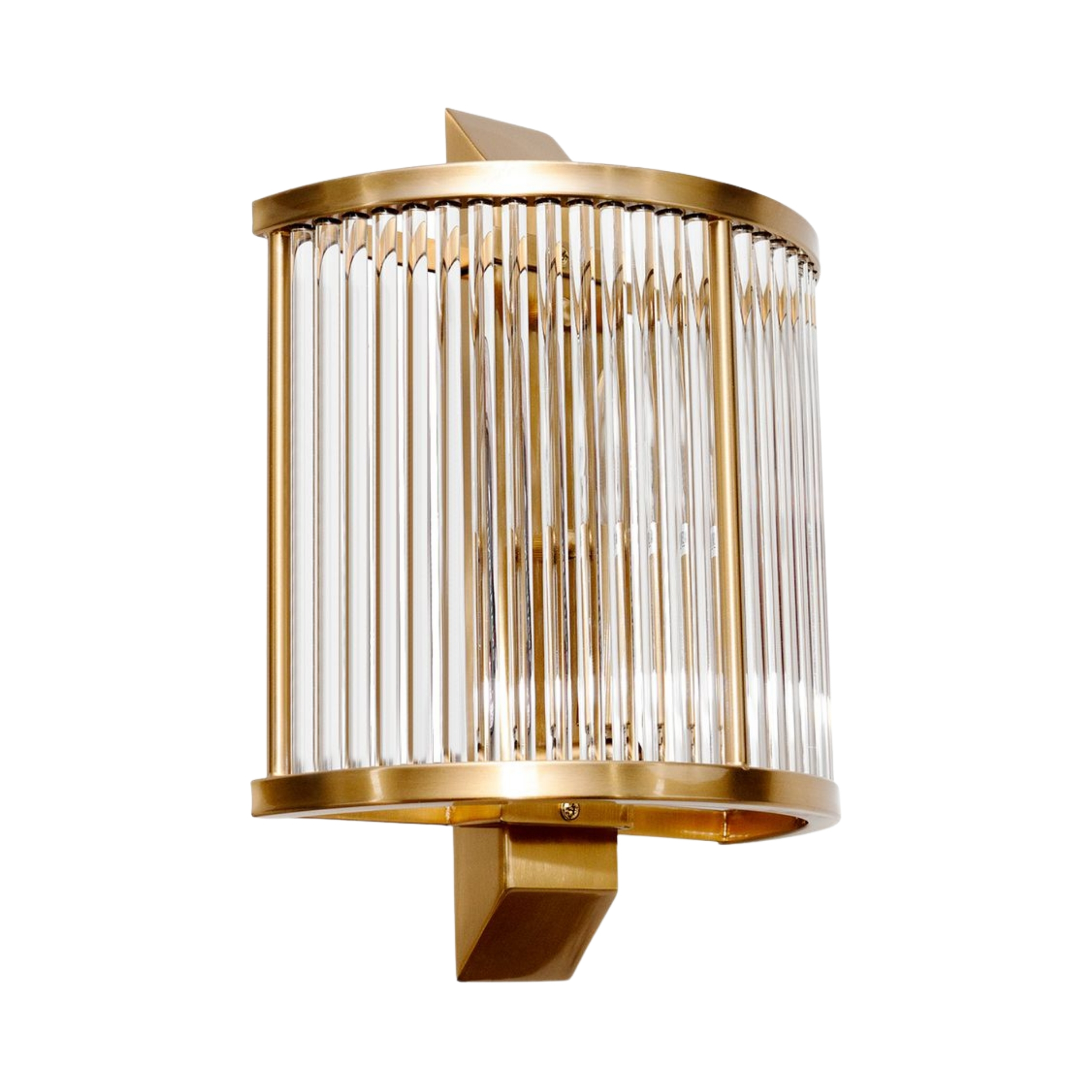 Calahorra Fluted Glass Wall Light - Brushed Brass