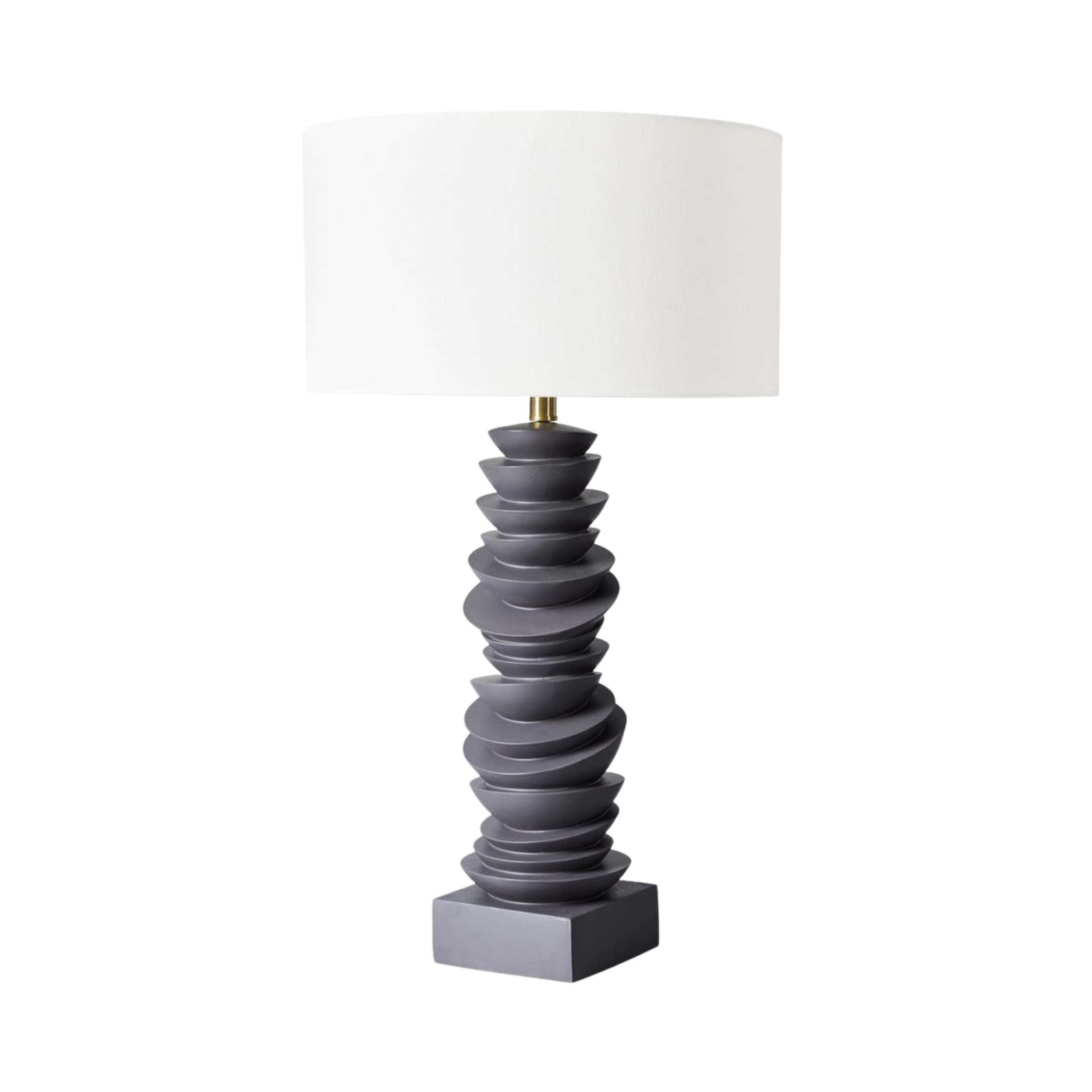 Carmona Sculptural Matt Grey Resin Table Lamp
