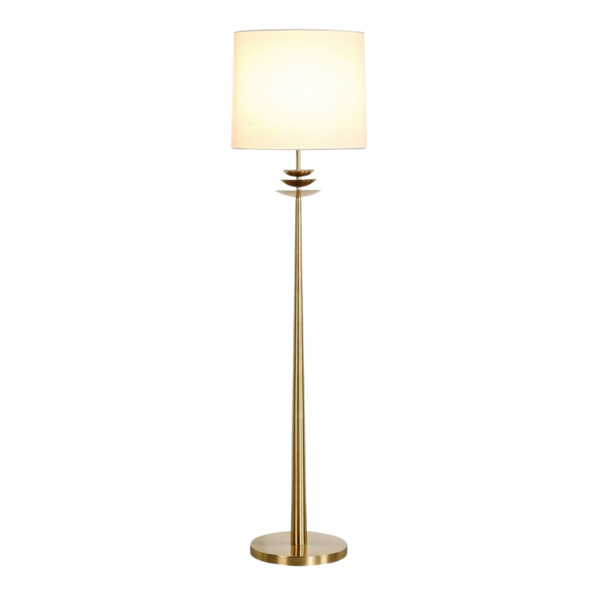 Escorial Transitional Brass White Floor Lamp