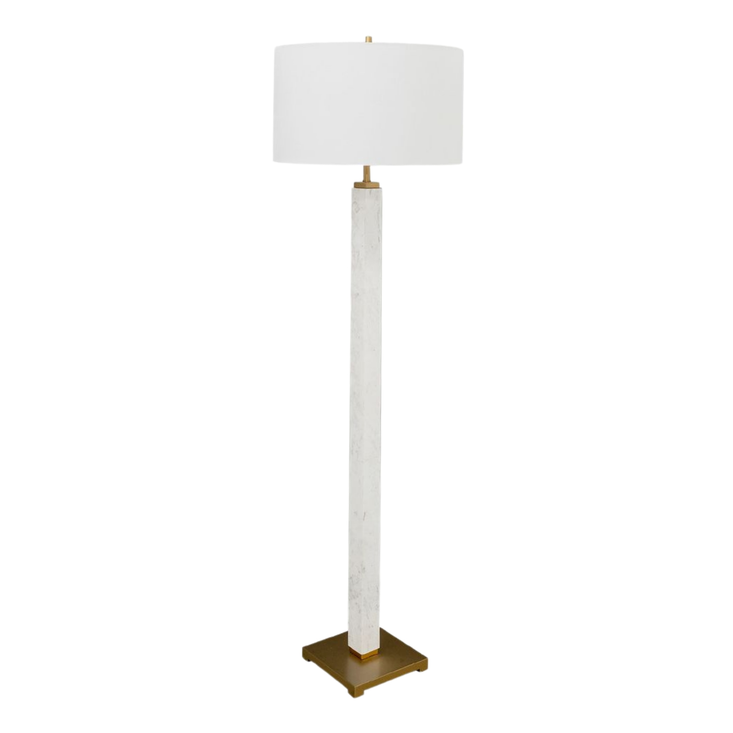 Hellin White Marble Contemporary Floor Lamp
