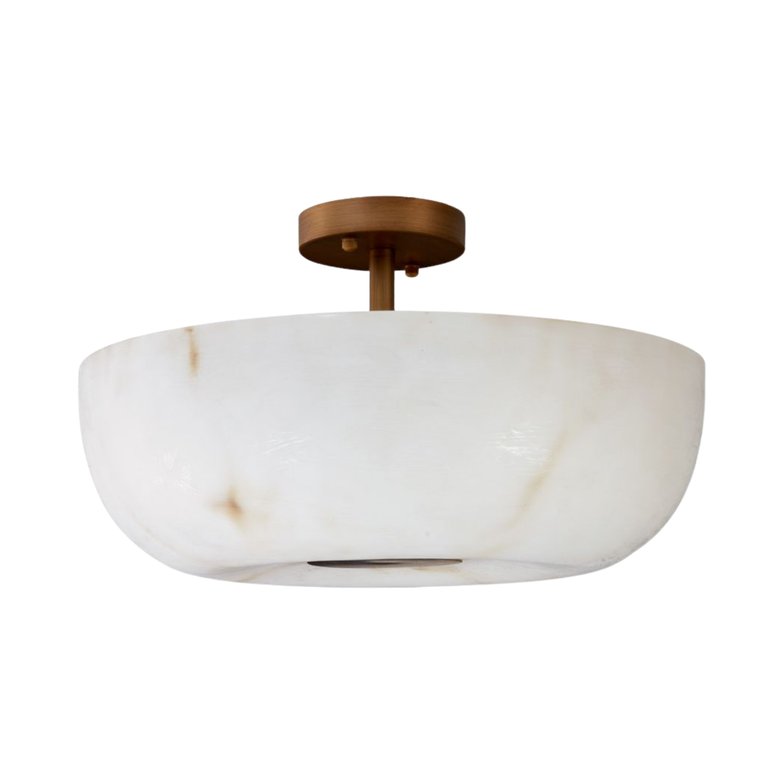 Jerez Alabaster Bowl Brushed Gold Close to Ceiling Light