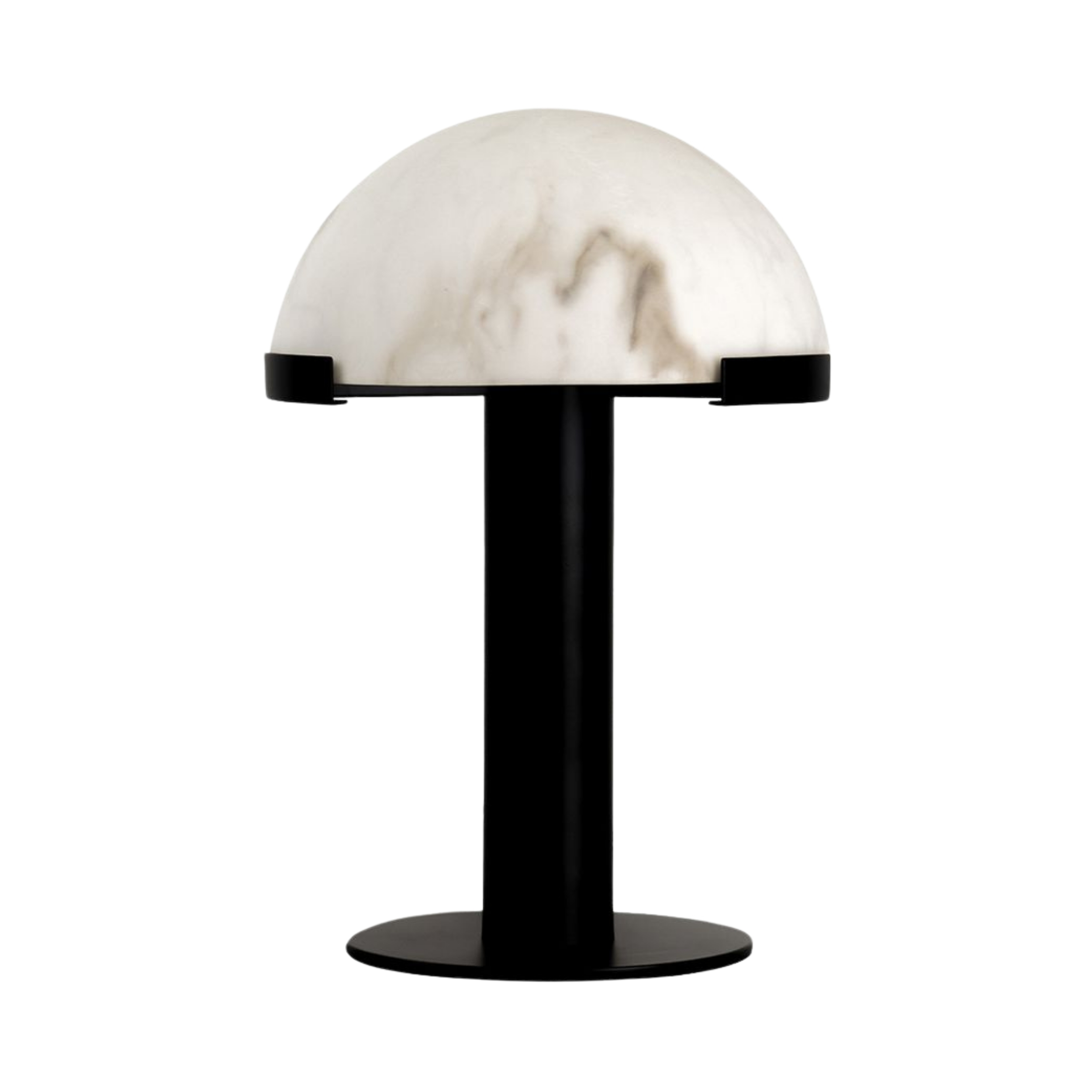Simancas Alabaster Dome Black Table Lamp