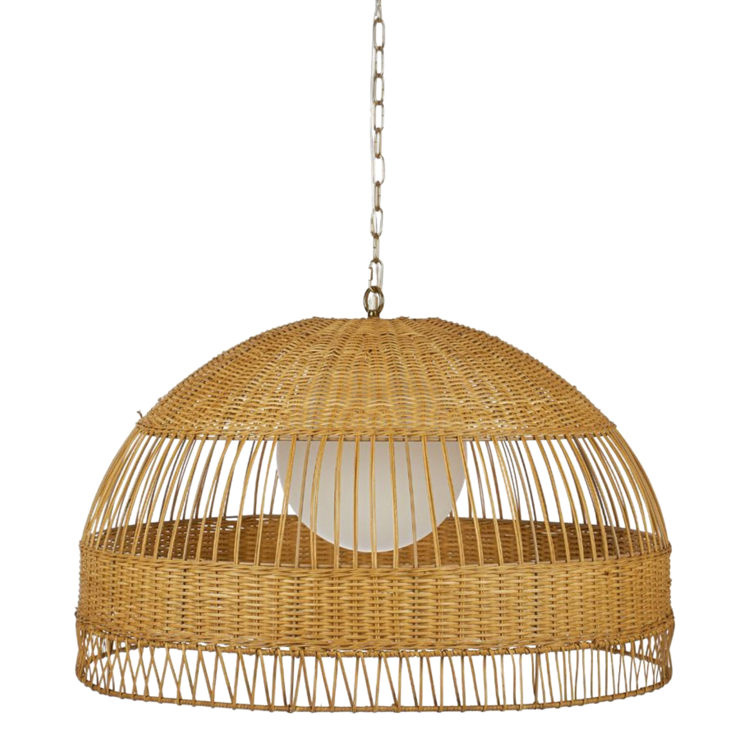 Ildefonso Natural Rattan Weave Dome Pendant Light