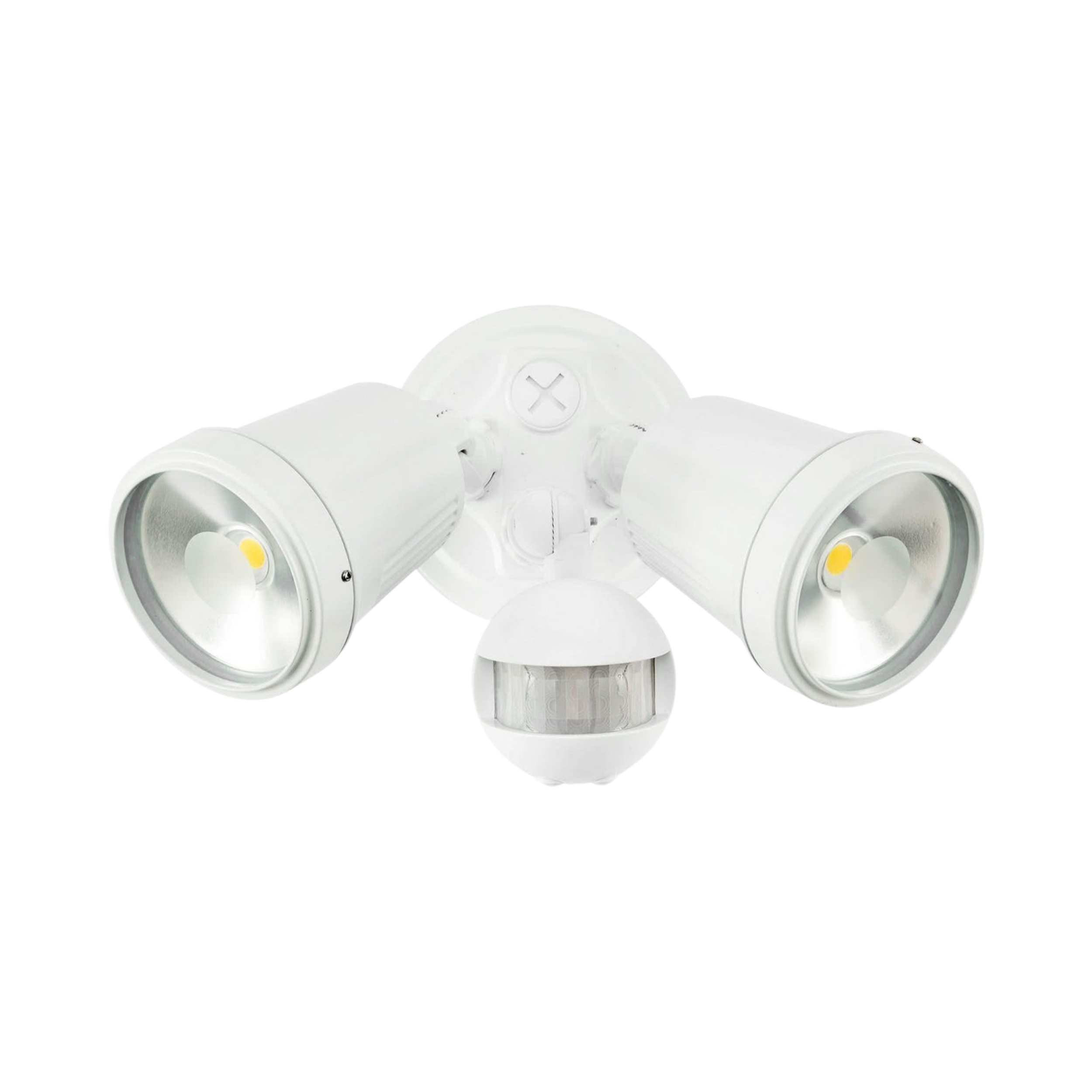 Hunter III IP44 Twin LED Floodlight with Sensor - White