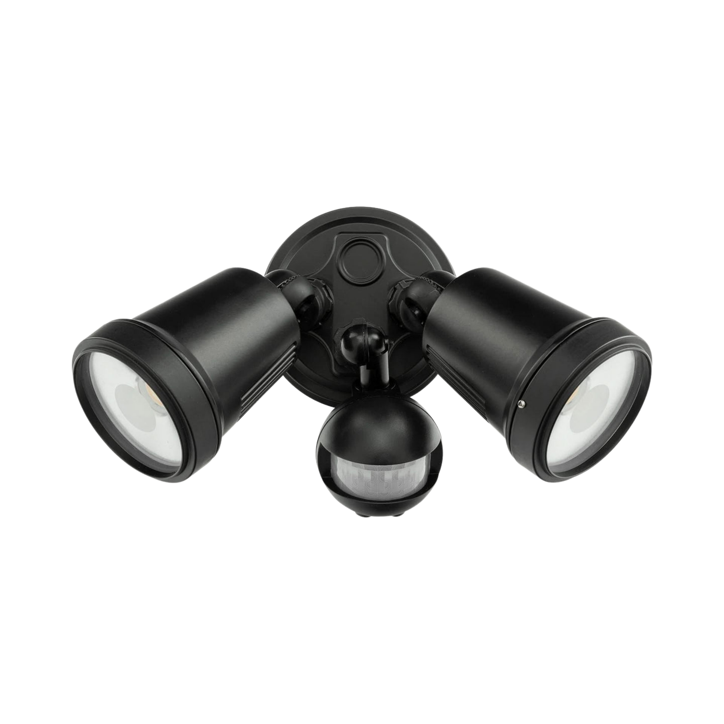 Hunter Trio IP44 Twin LED Floodlight with Sensor - Black