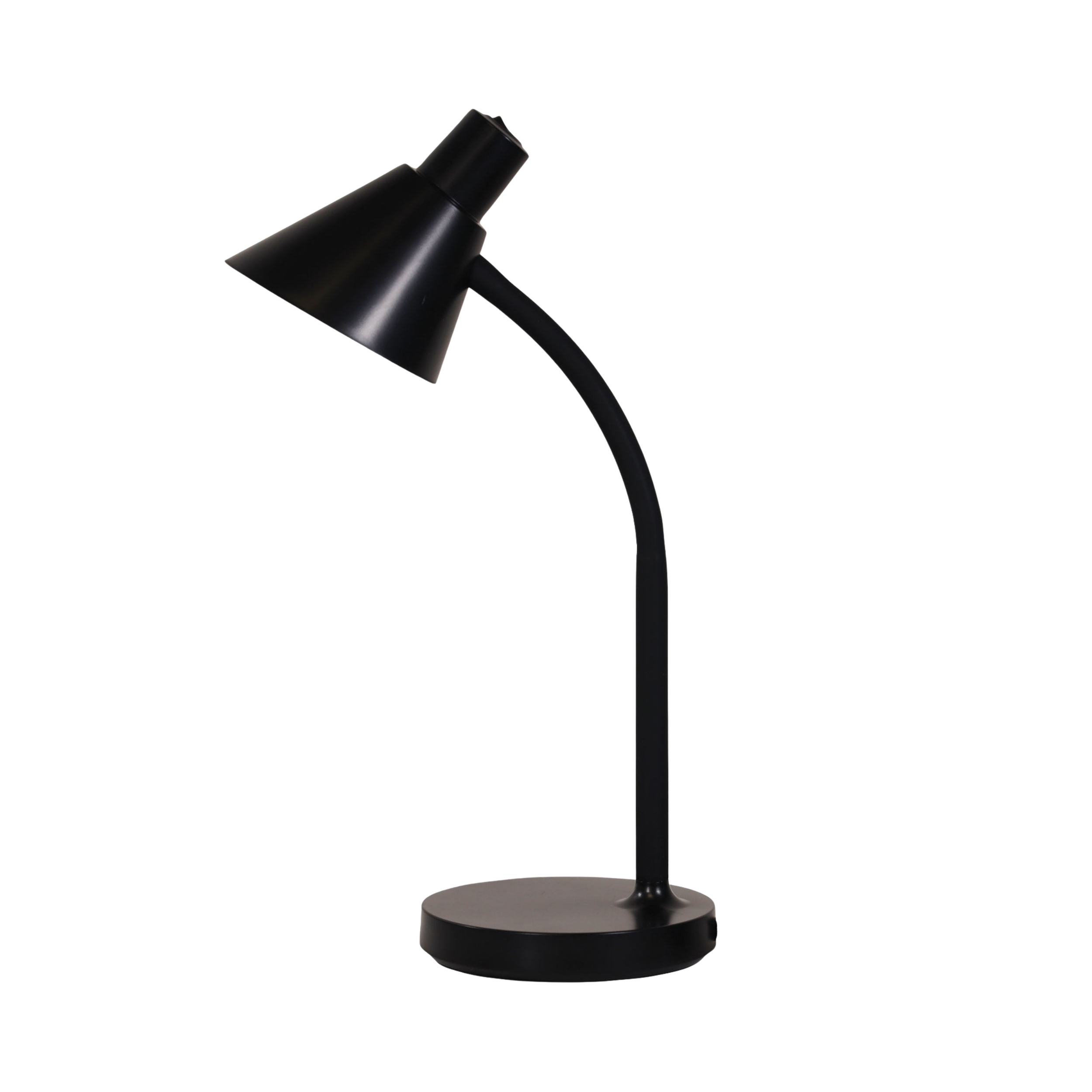 Amersham Minimalist Gooseneck LED Desk Lamp - Black