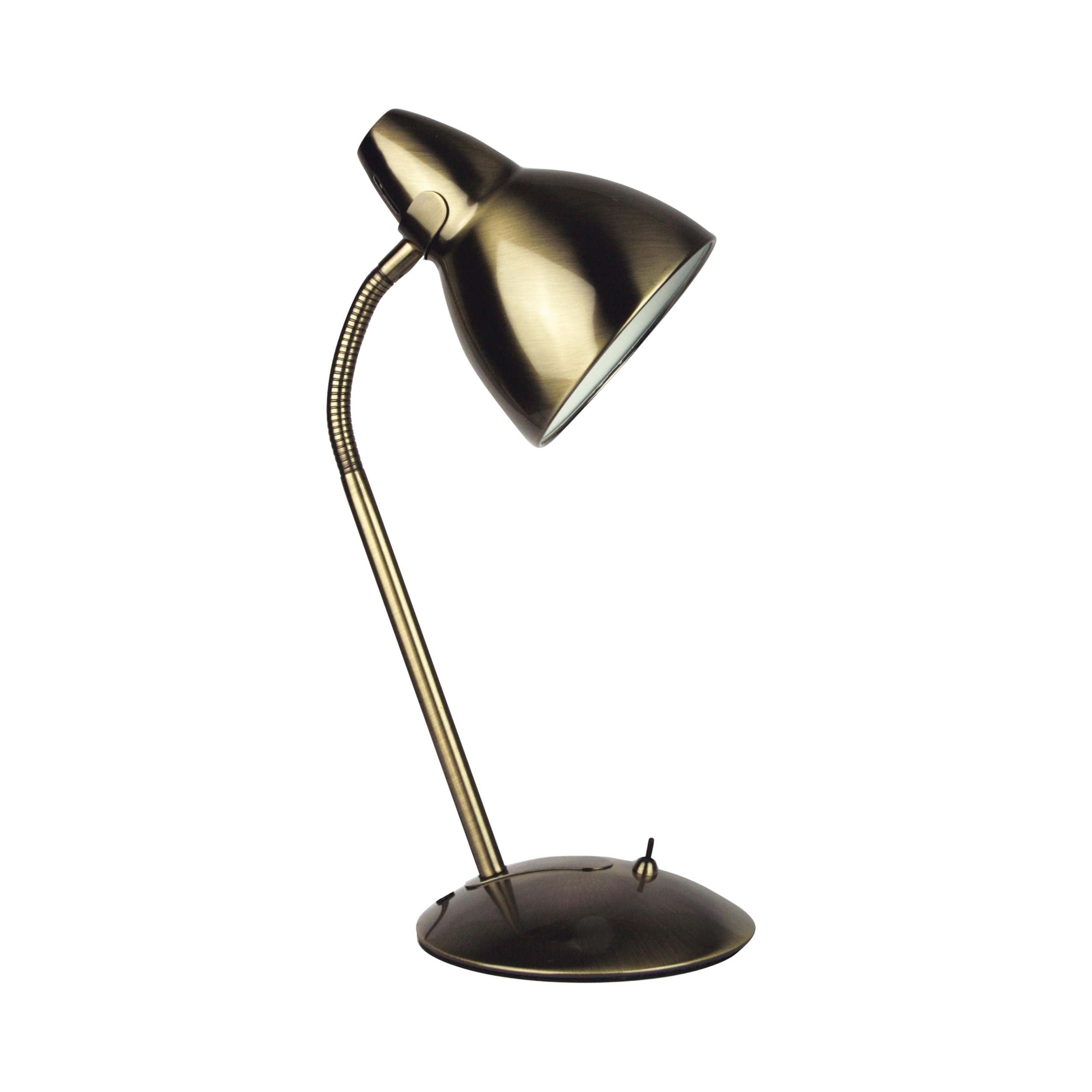 Axminster Antique Brass Gooseneck Desk Lamp