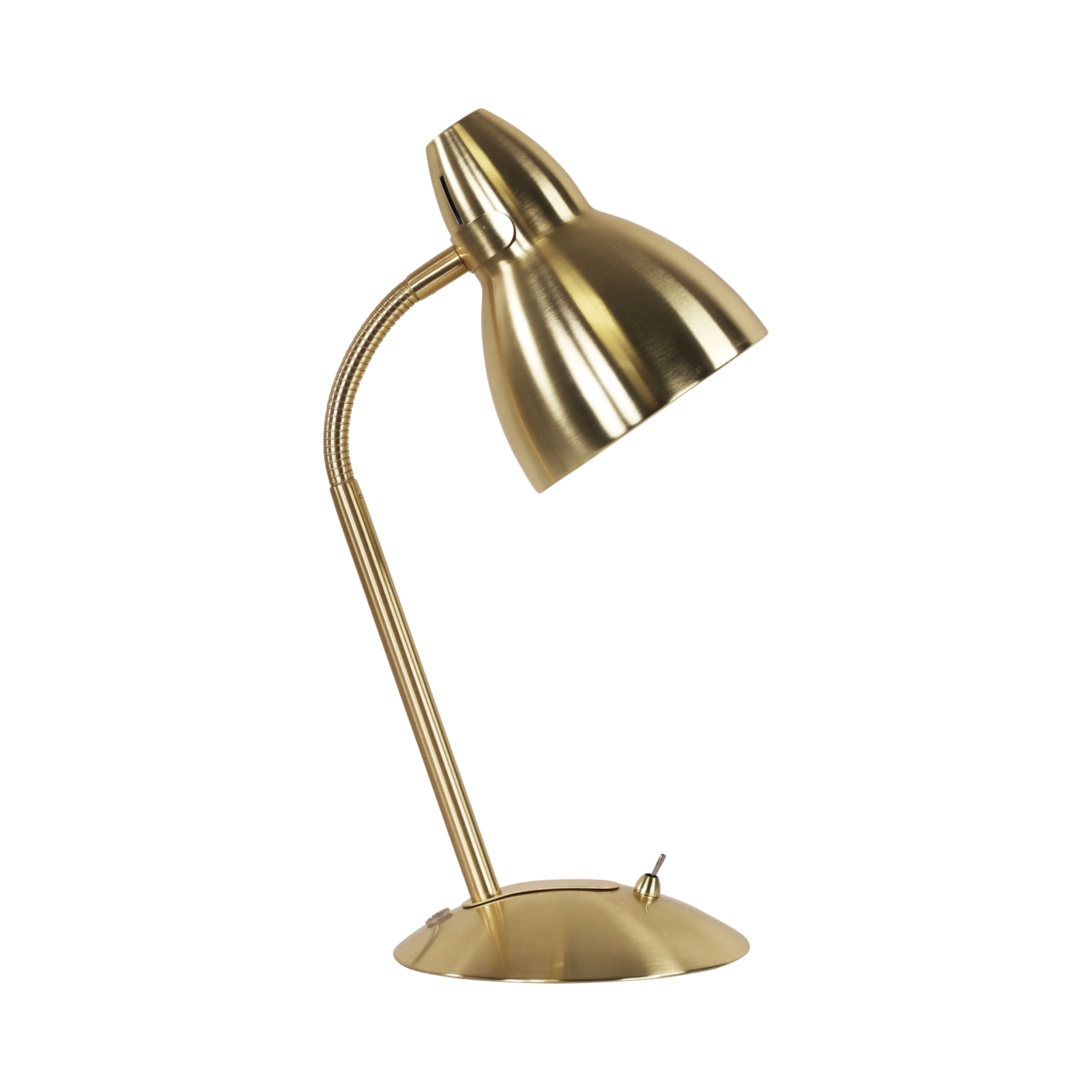 Axminster Satin Brass Gooseneck Desk Lamp