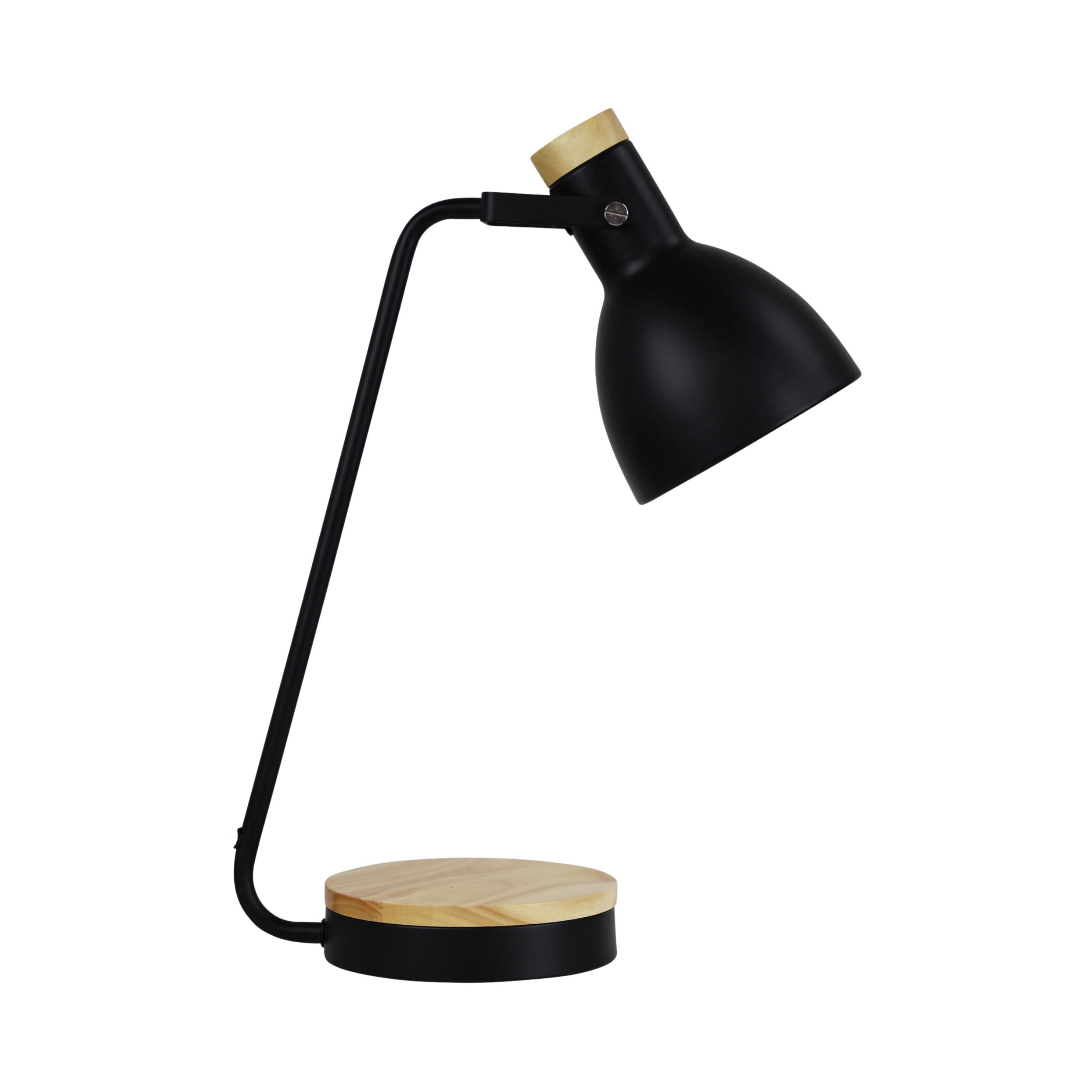 Derbyshire Black Table Desk Lamp with Wood Accent