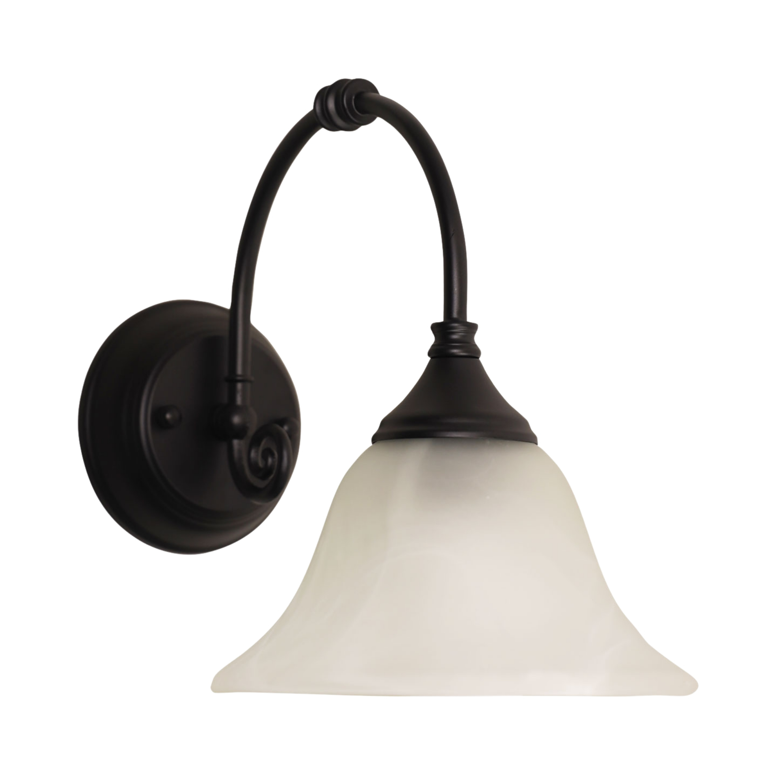 Elowen Alabaster Glass Classic Black Wall Light