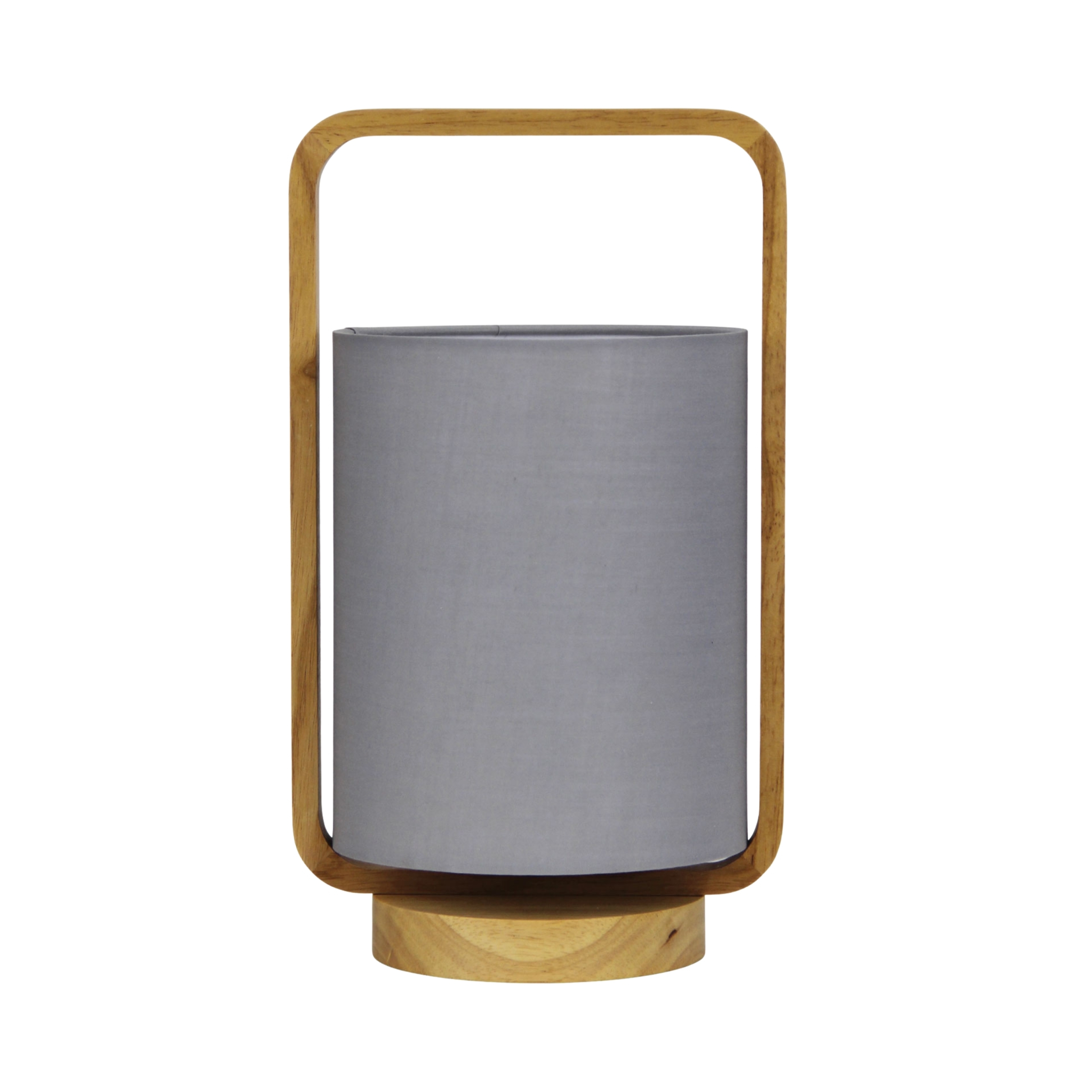 Launceston Grey Cotton Portable Timber Table Lamp