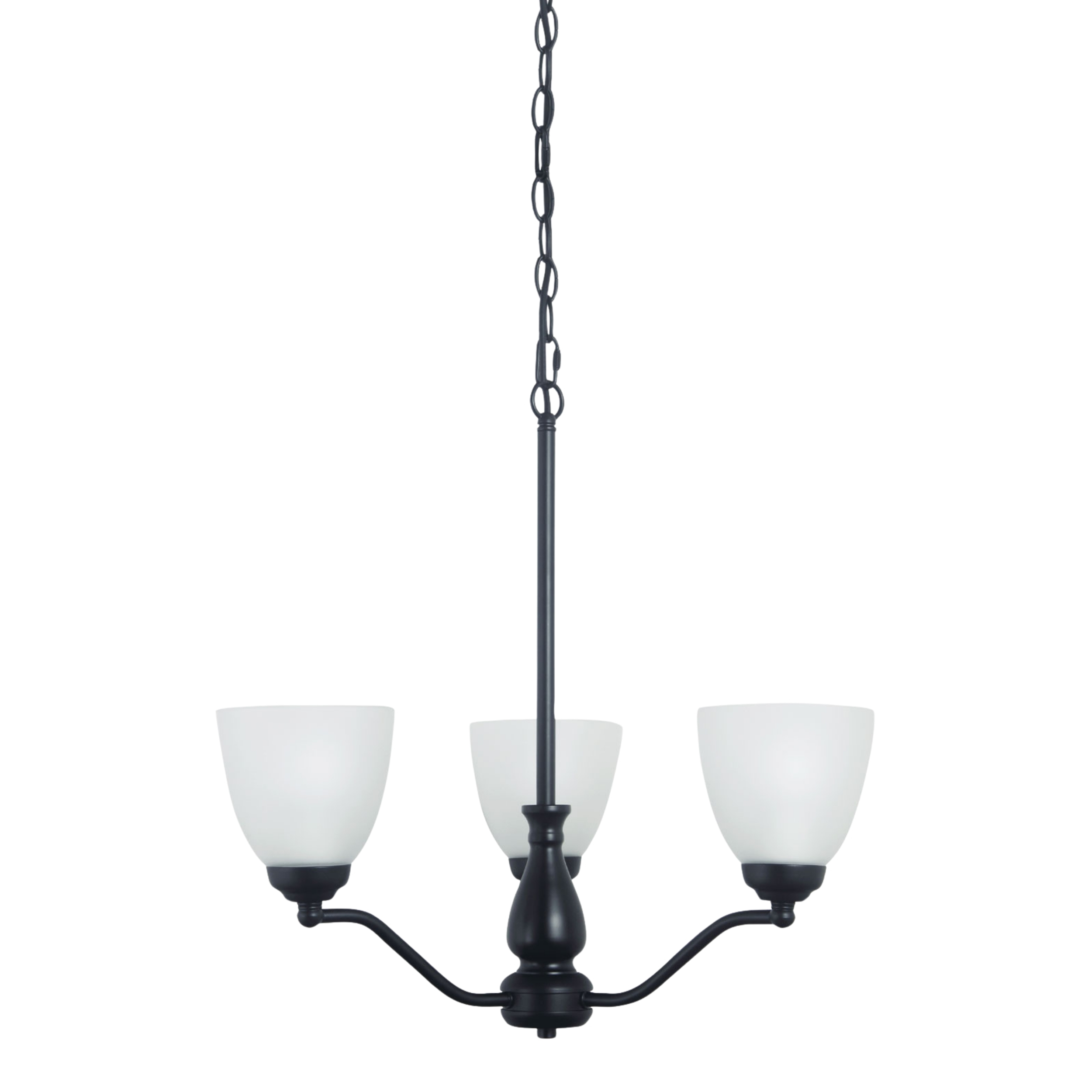 Ranika 3 Light Traditional Pendant Light - Matt Black