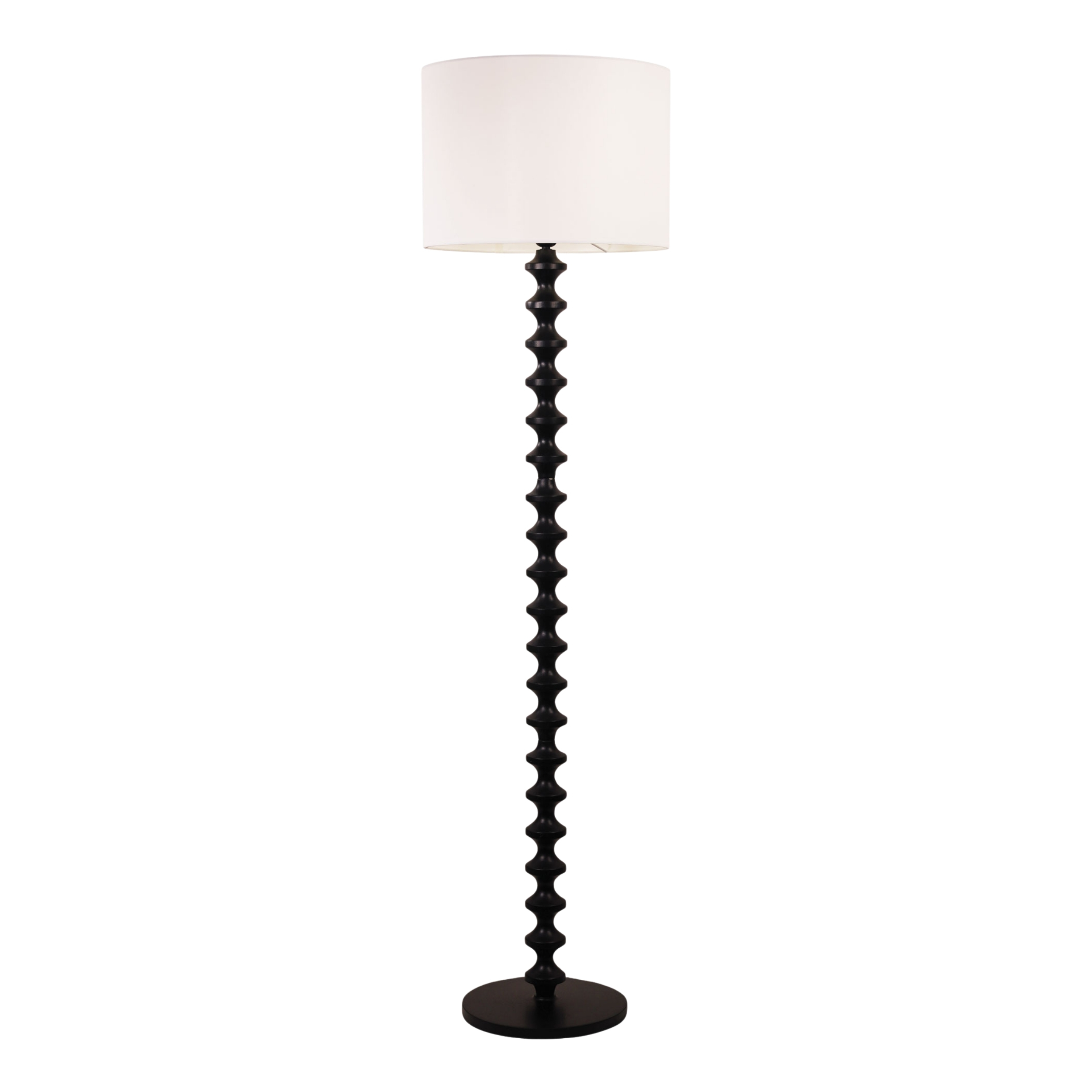 Sazona Black Wooden Transitional Floor Lamp
