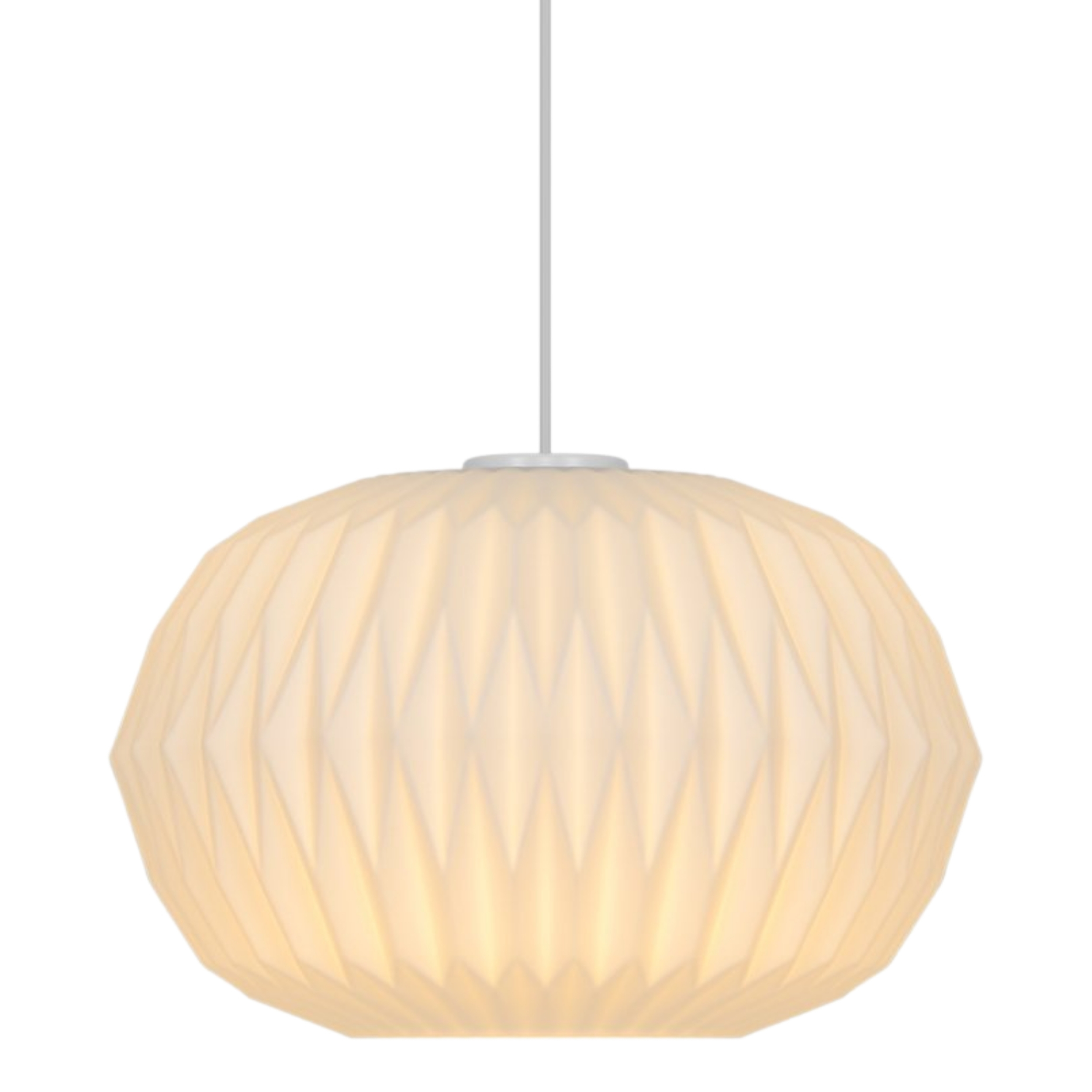 Aviana Pleated Opal White Glass Pendant
