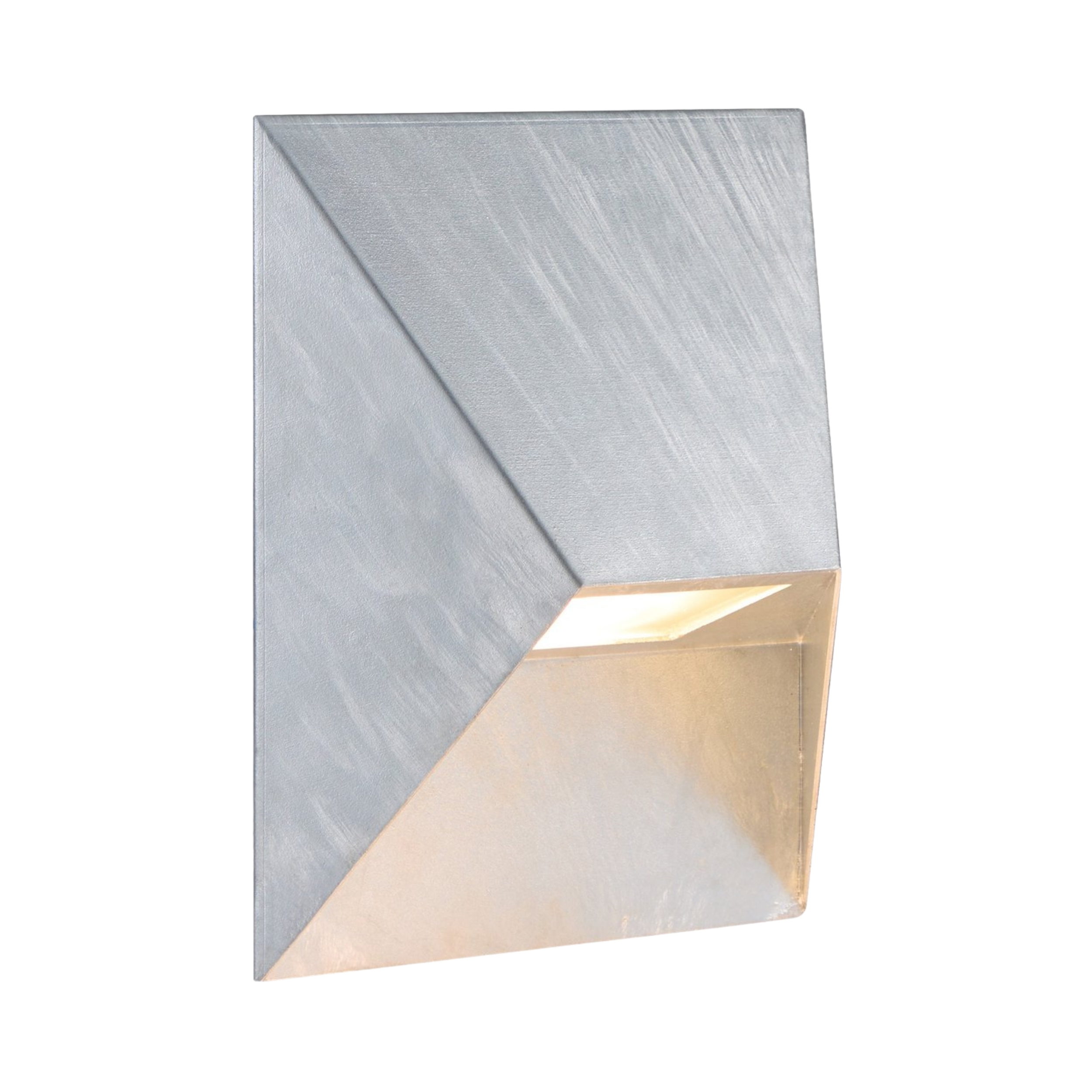 Pontio IP54 Compact Geometric Wall Light - Galvanised Steel