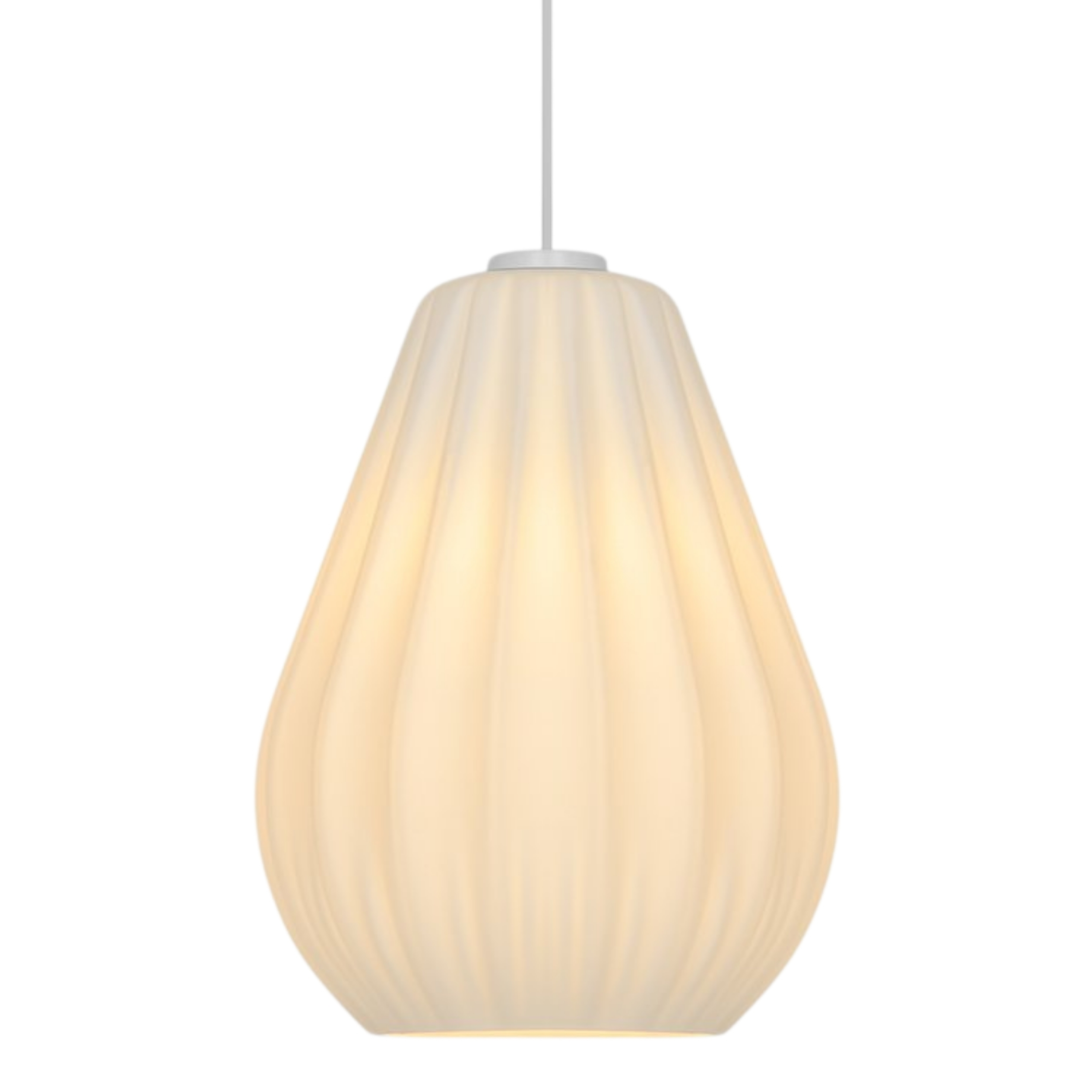 Sallino Pleated Opal White Glass Pendant