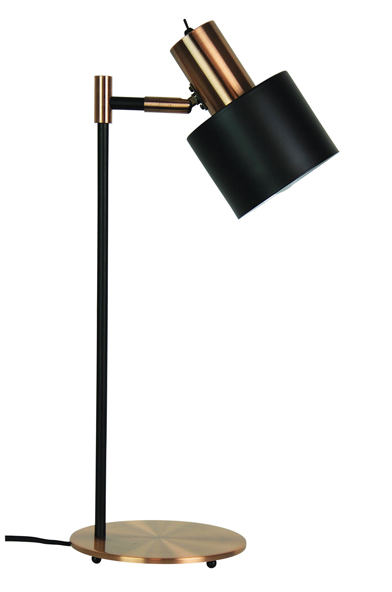 Ava Brushed Copper Scandustrial Table Lamp