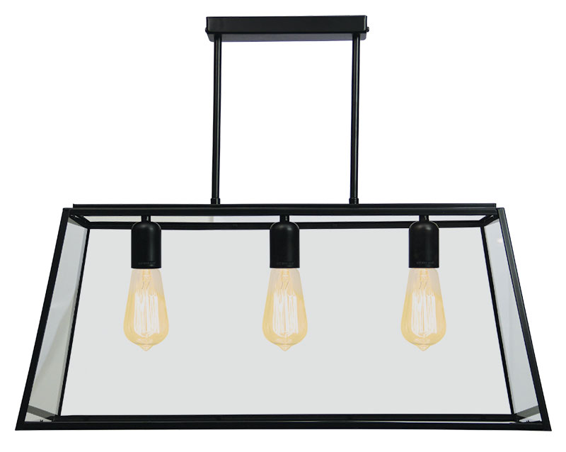Glass Cage Retro 3 Light Pendant Light