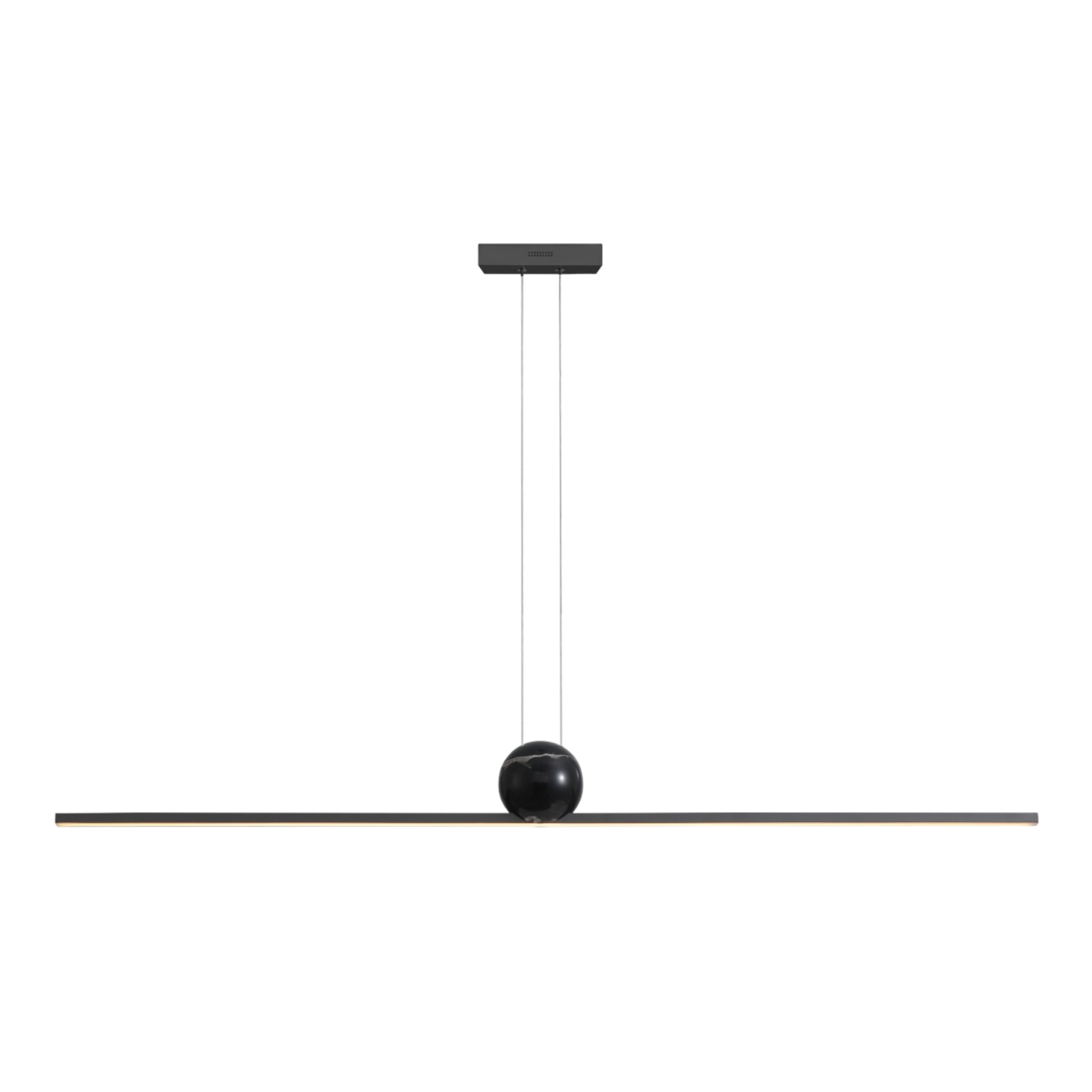 Halden Marble Orb Black Bar LED Pendant