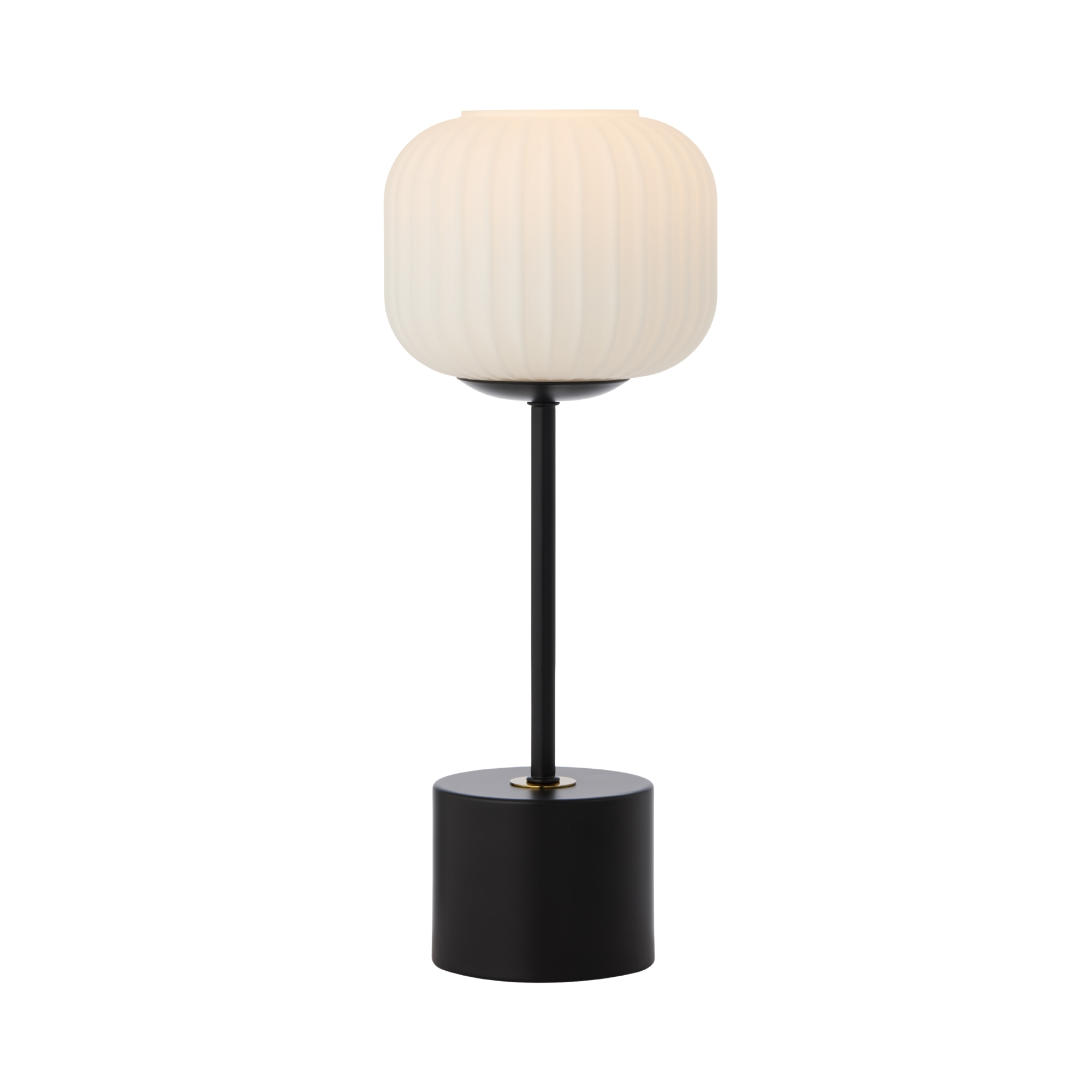 Adelfia Matt Black Ribbed Glass Touch Table Lamp