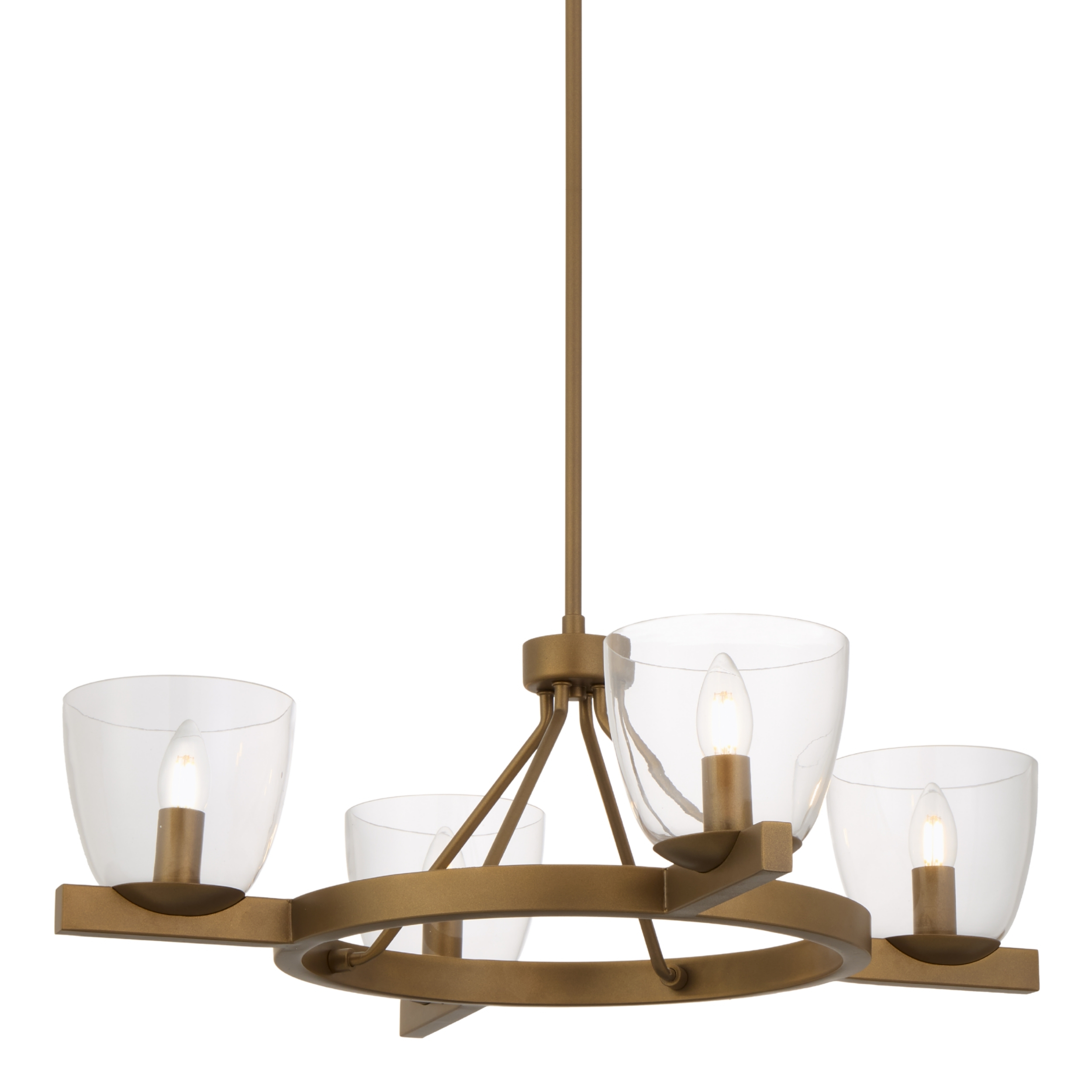 Bari 4 Light Vintage Brass Metro Cluster Pendant