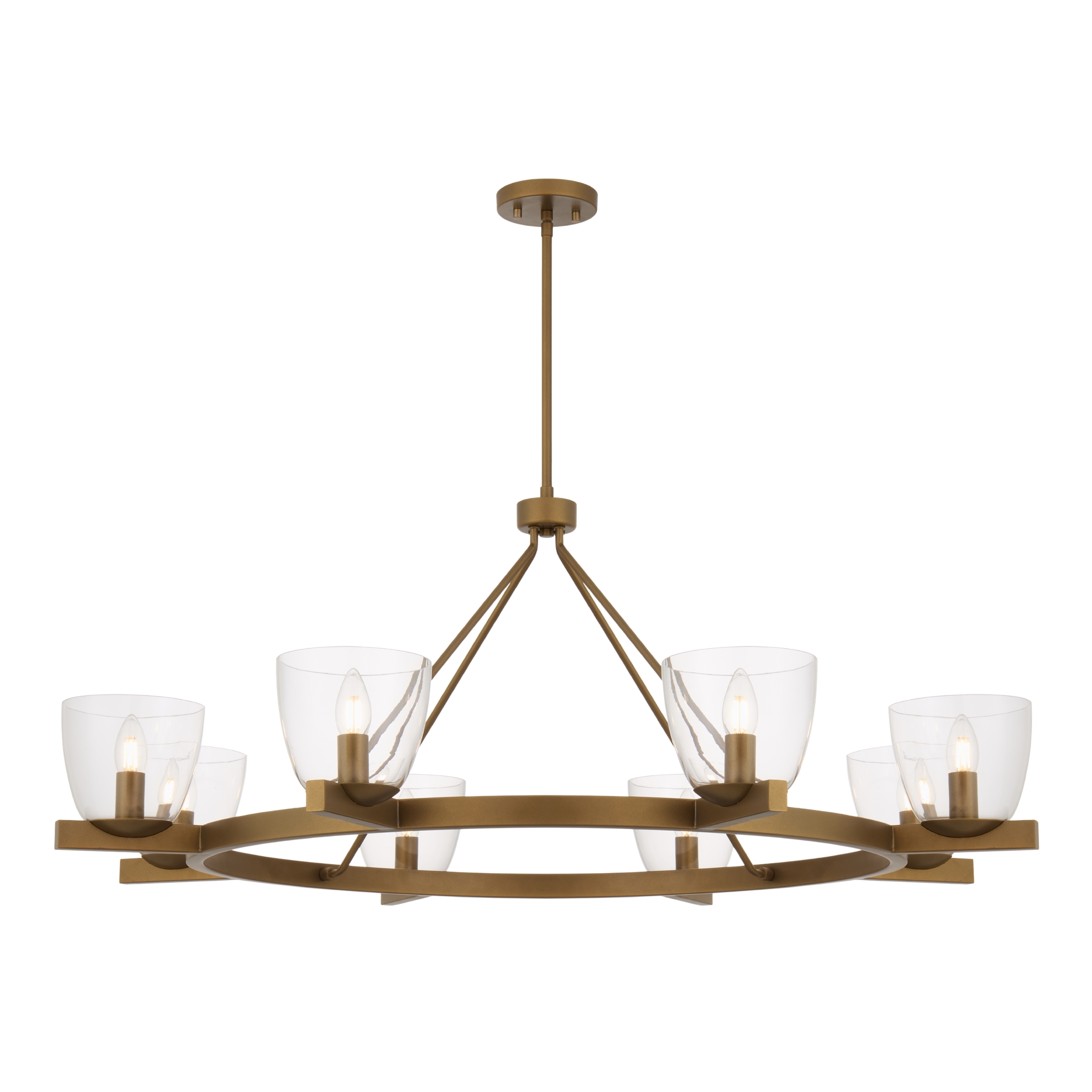 Bari 8 Light Vintage Brass Metro Round Pendant