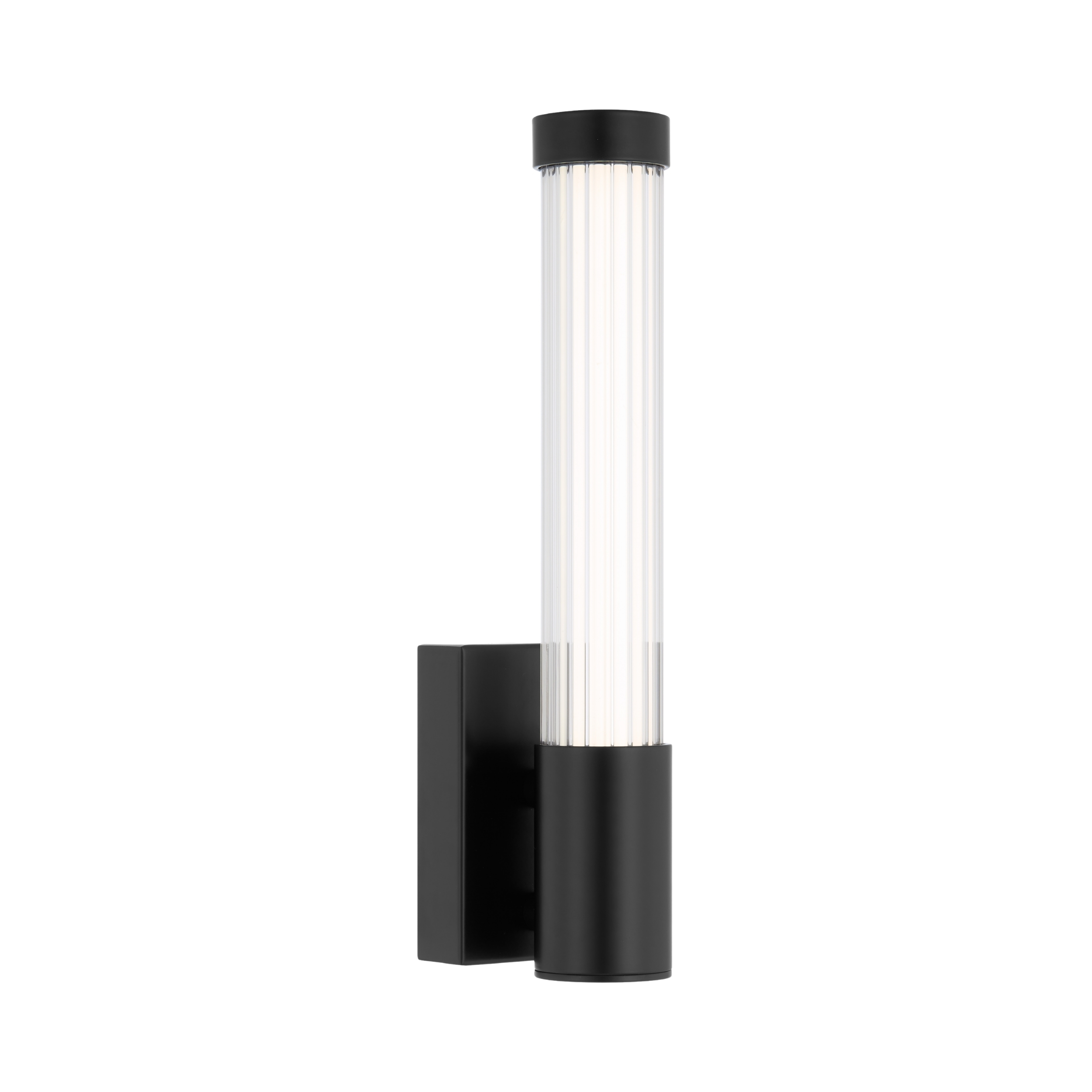 Brianza IP44 Fluted Solo LED Wall Light - Black