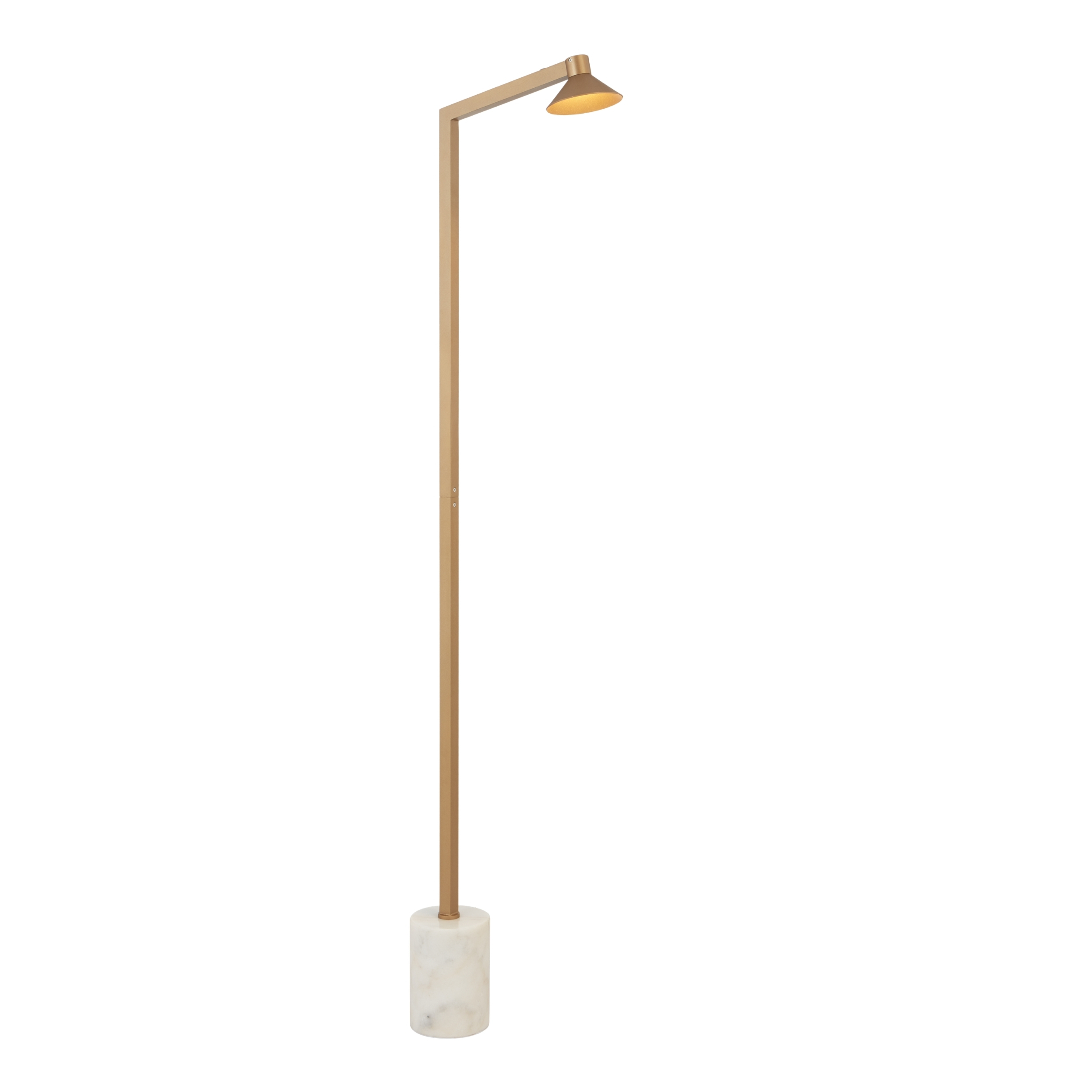 Ciennes Brass Modern LED Floor Lamp - White Marble