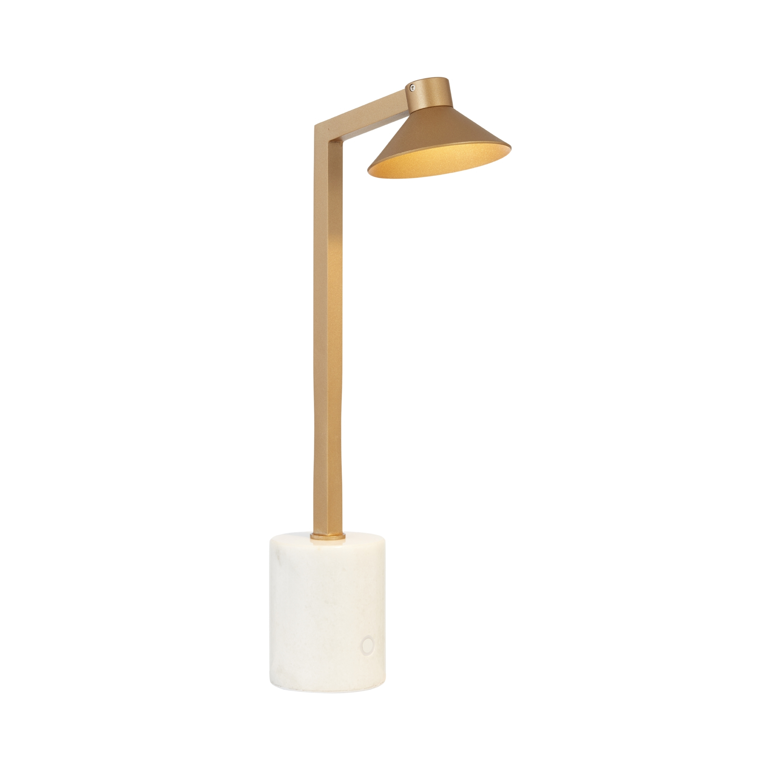 Ciennes Brass Modern LED Table Lamp - White Marble