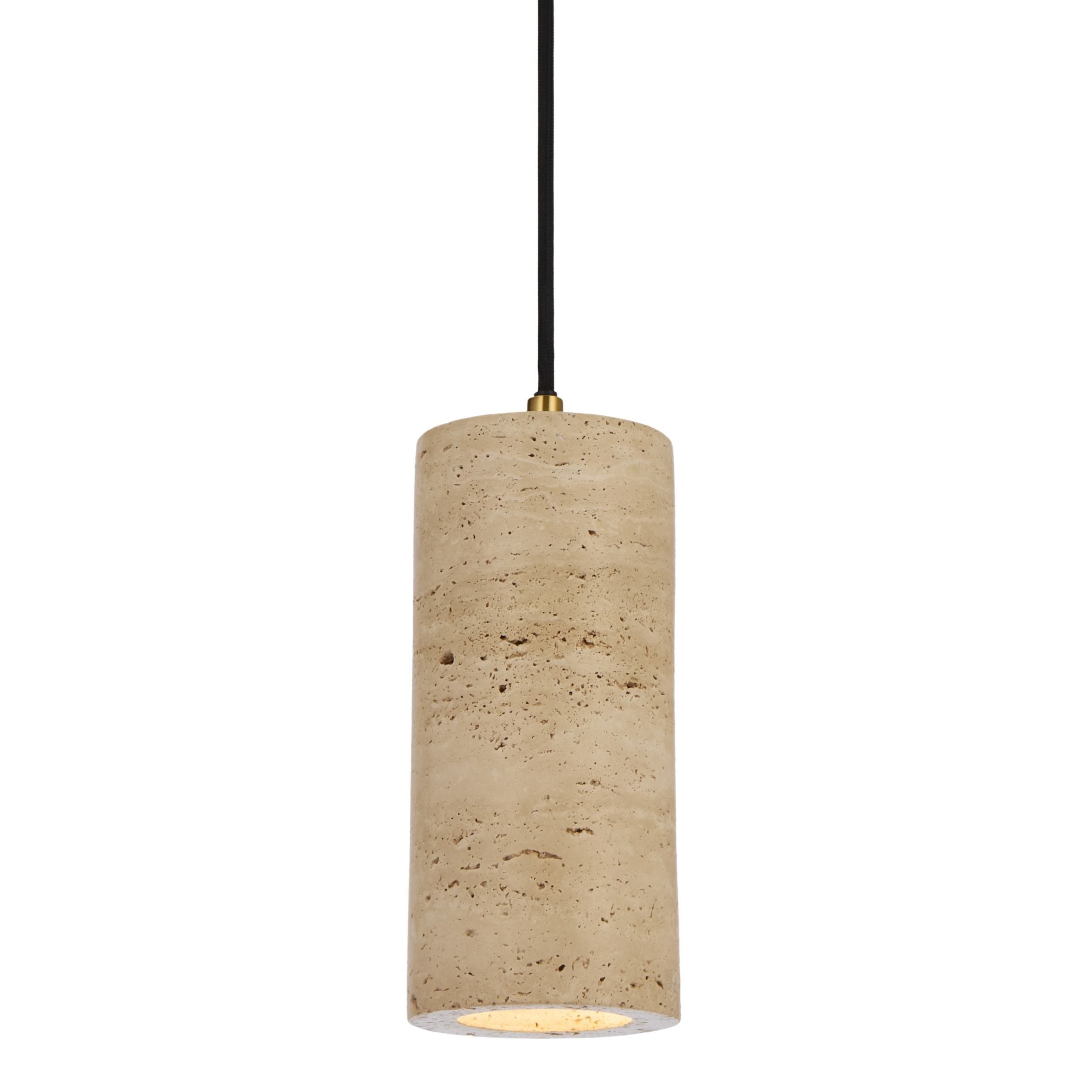 Lajen Beige Travertine Cylinder Pendant Light