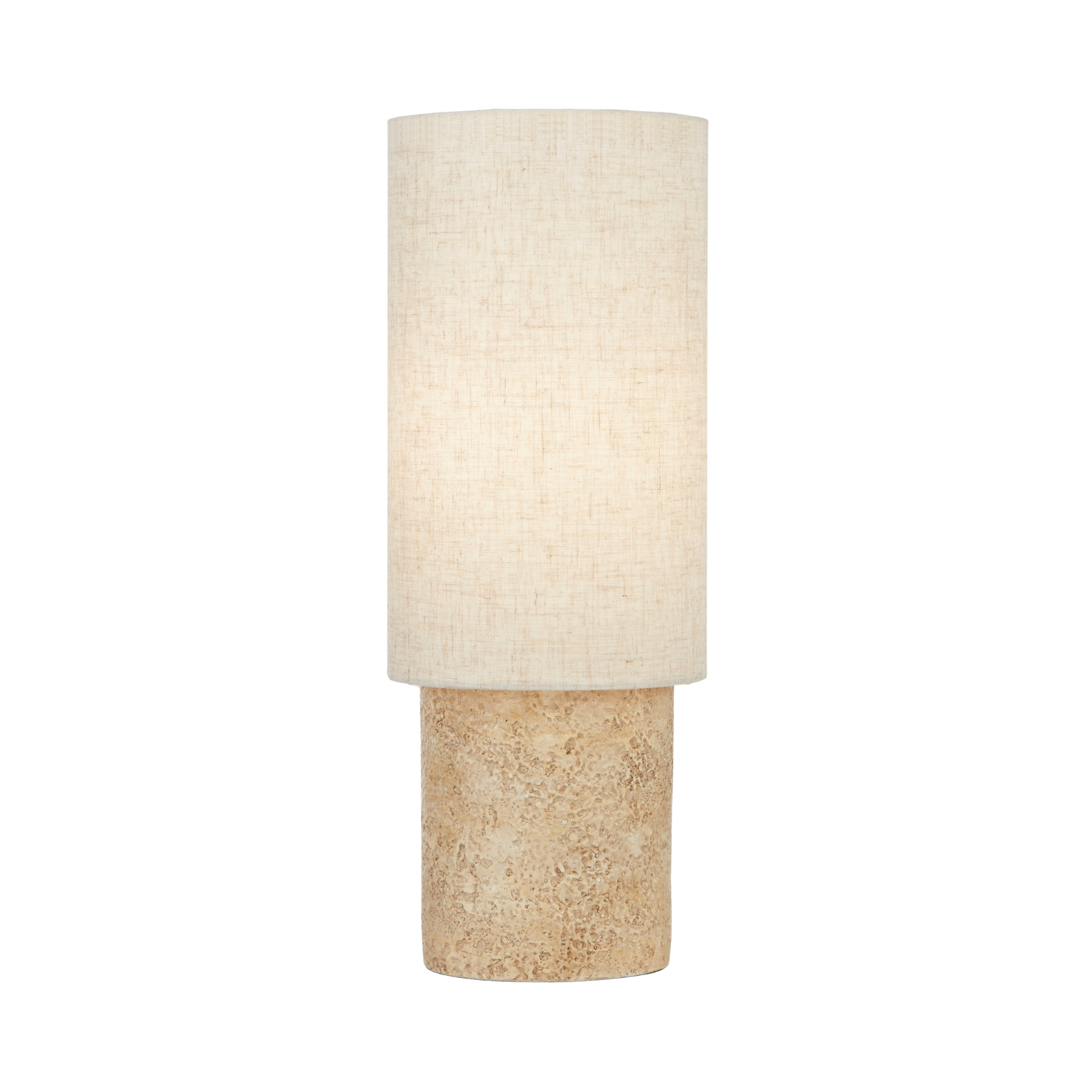 Mach Beige Cylindrical Stone Table Lamp