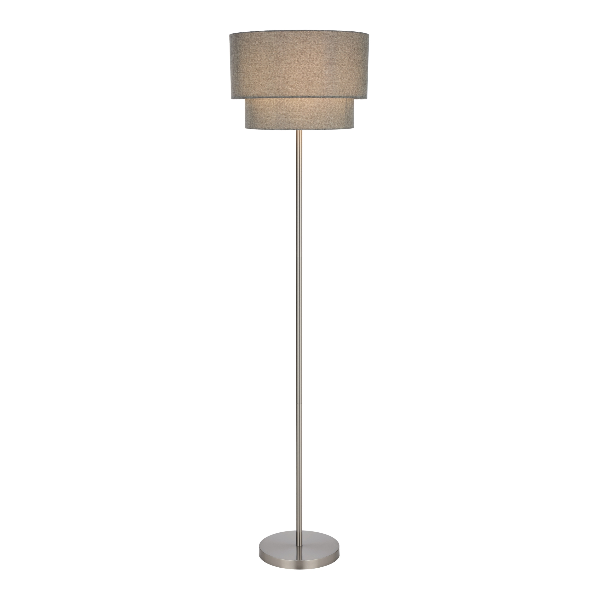 Magno Nickel Floor Lamp - Grey Shade