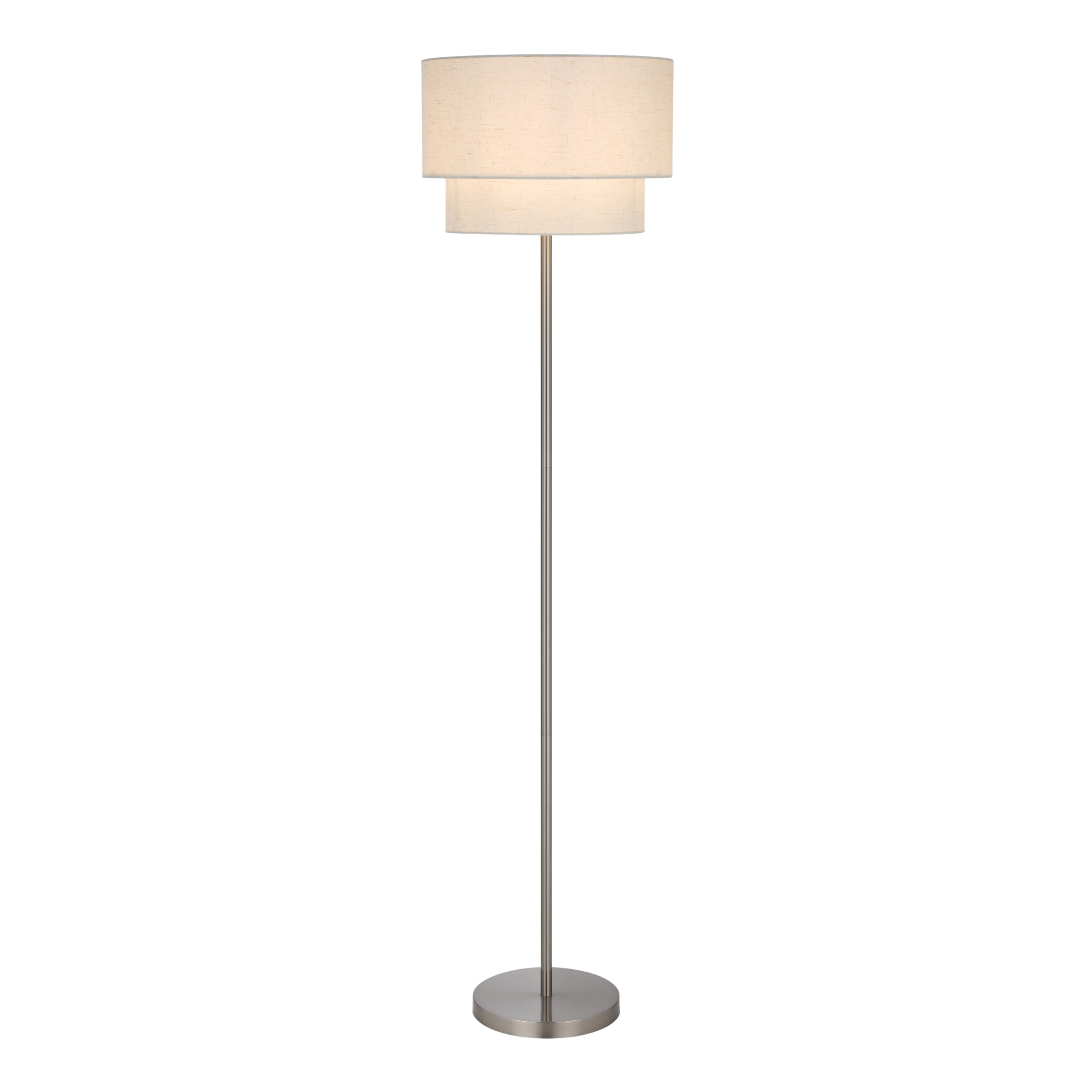 Magno Nickel Floor Lamp - Ivory Shade