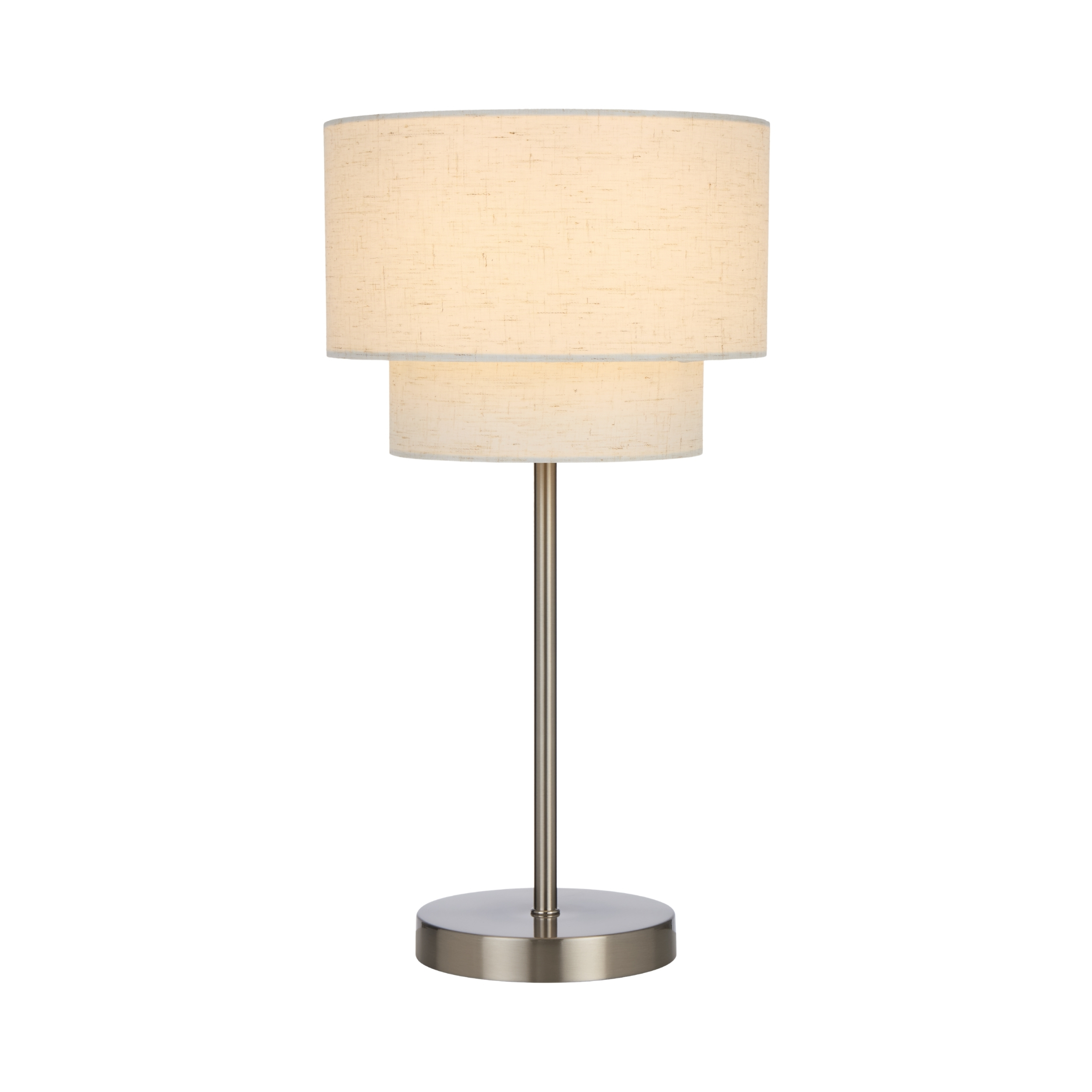 Magno Nickel Table Lamp - Ivory Shade