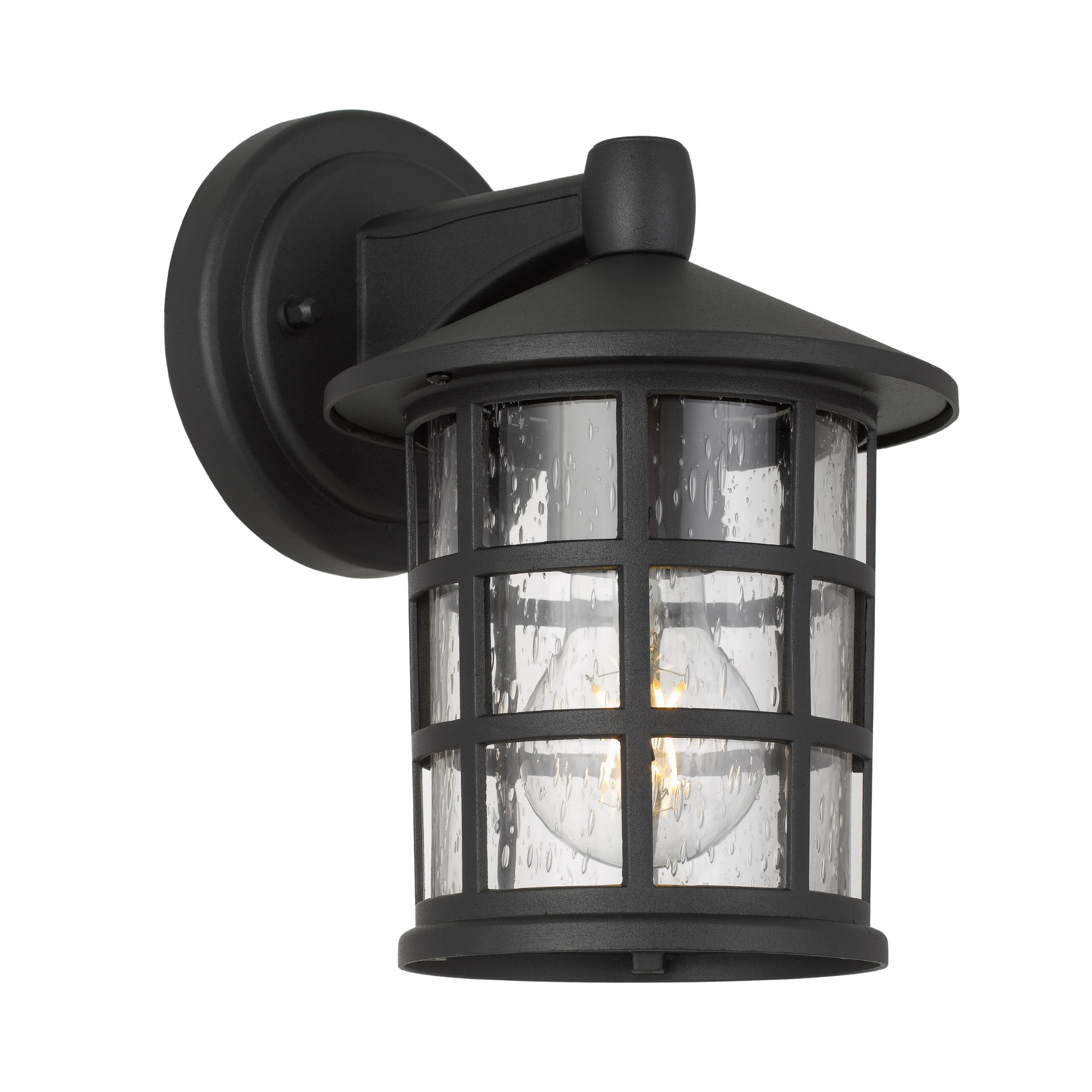 Oliena IP43 Classic Black Glass Wall Light