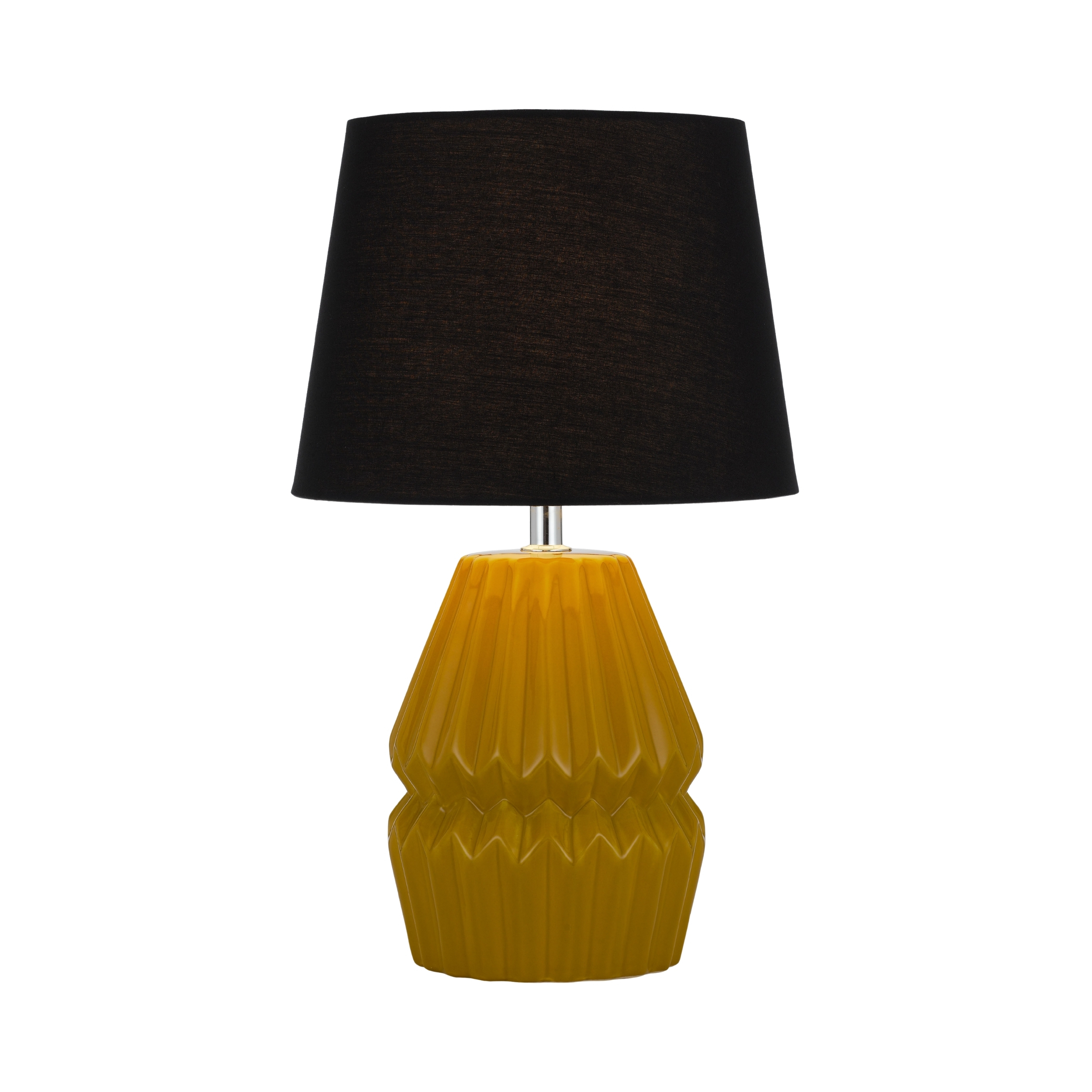 Tragoni Black Shade Butterscotch Ceramic Table Lamp