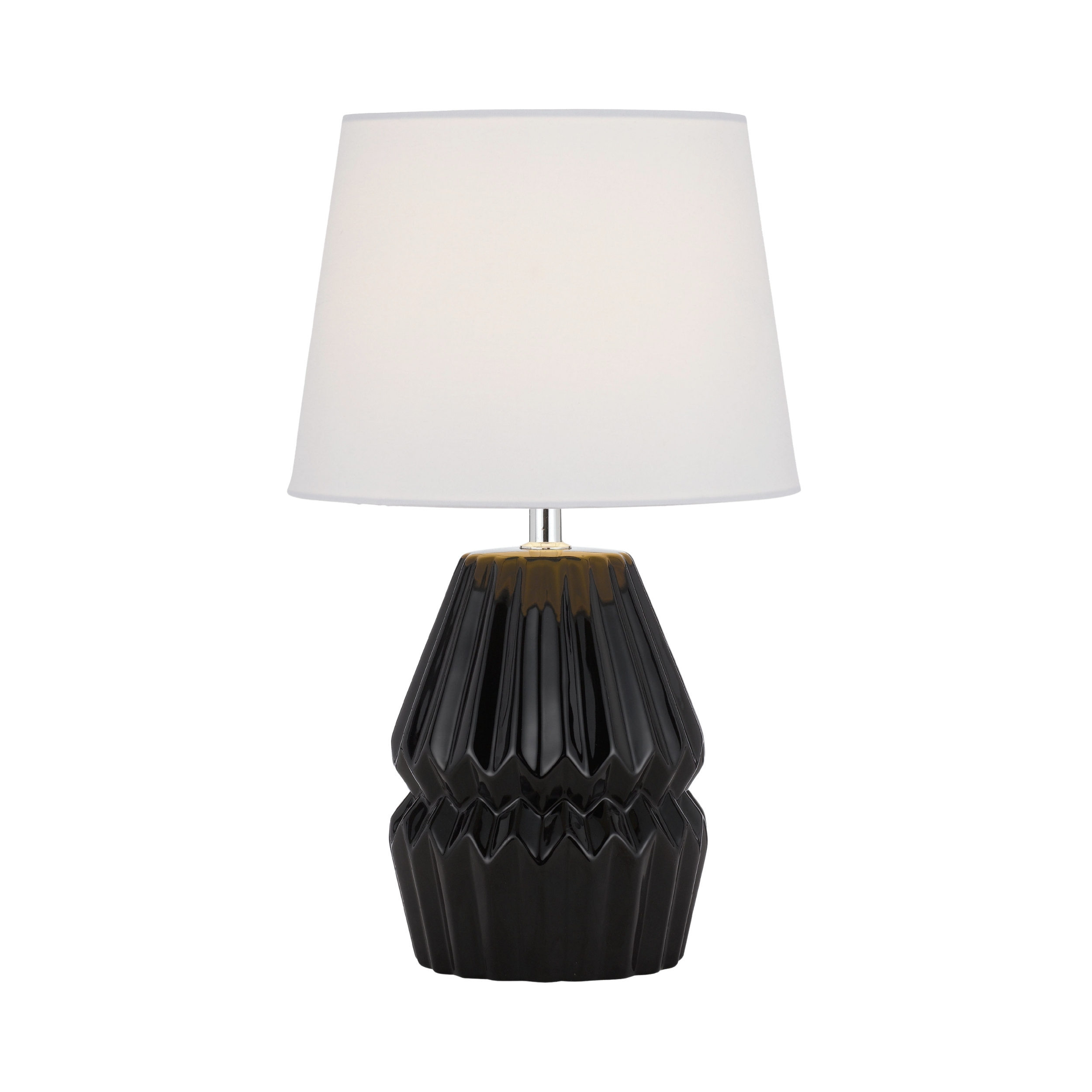 Tragoni White Shade Black Ceramic Table Lamp