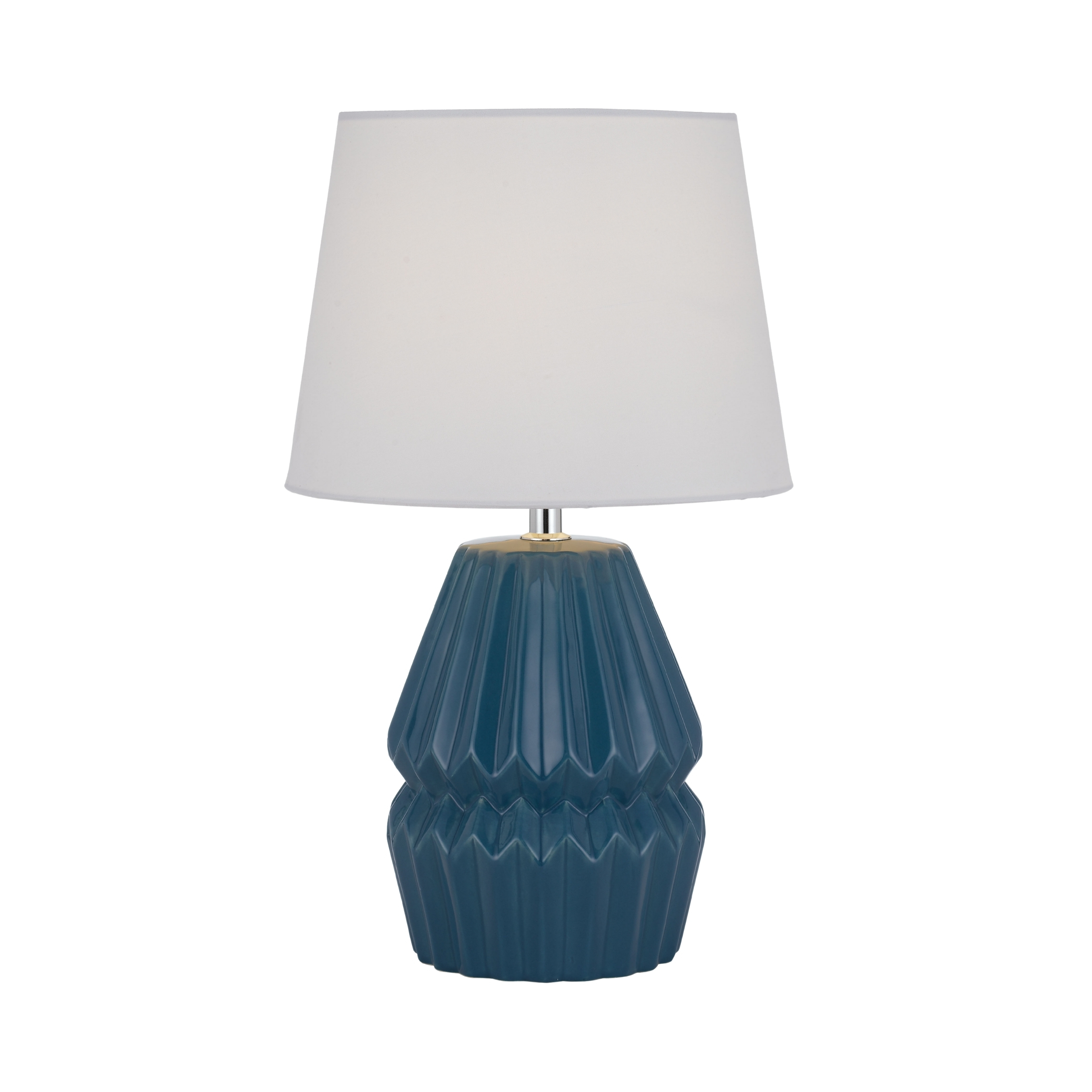 Tragoni White Shade Blue Ceramic Table Lamp