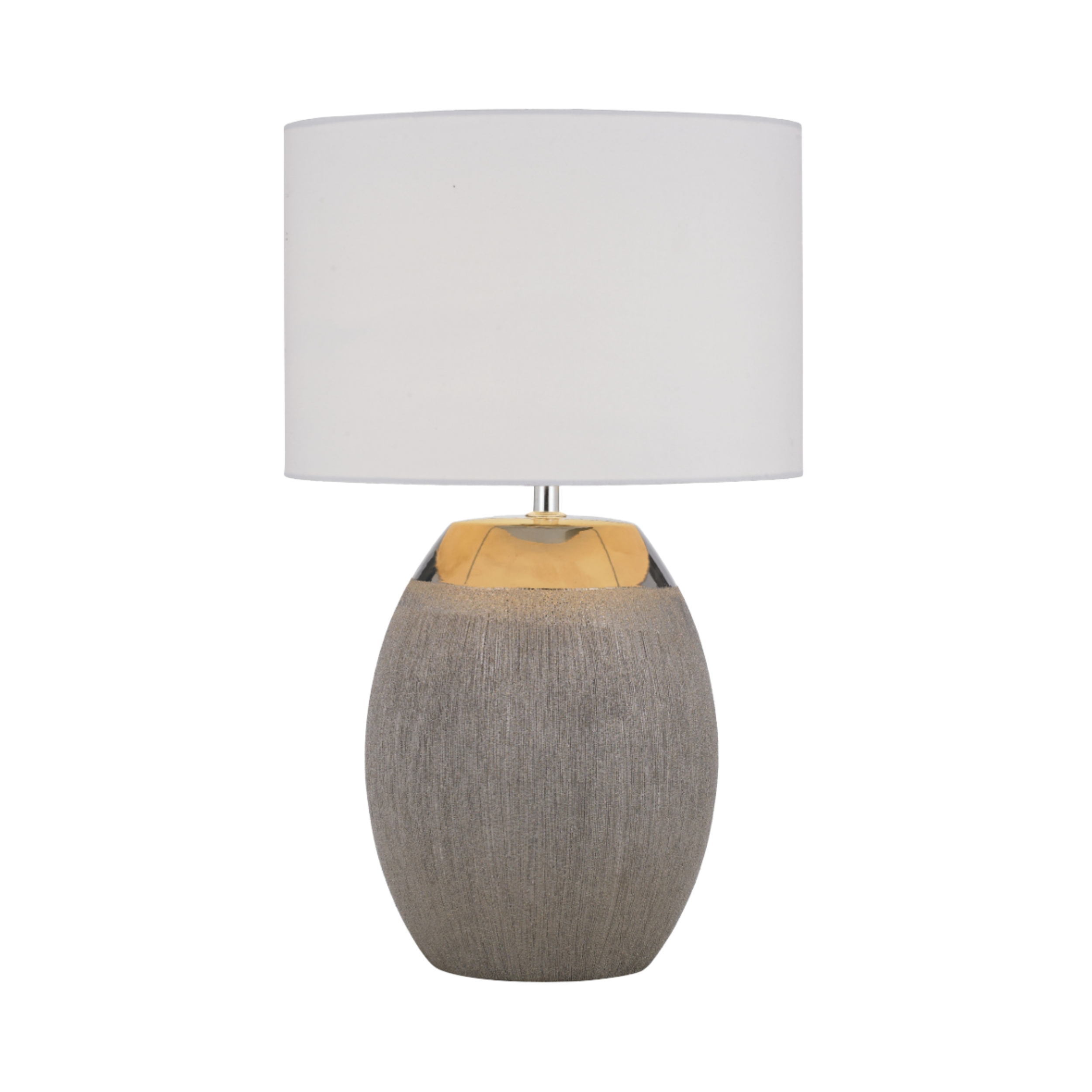 Vadena Textured Silver Ceramic Table Lamp