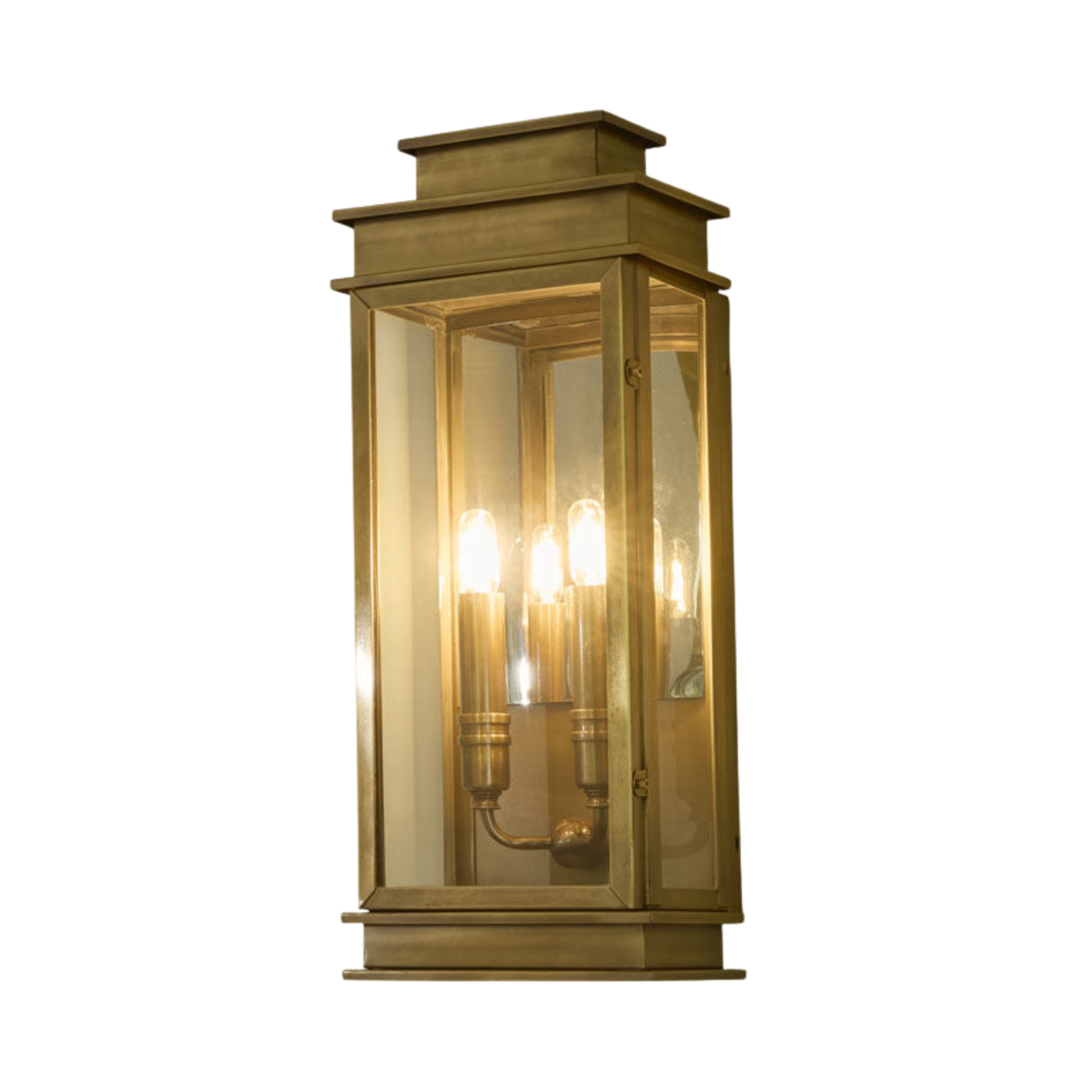 Collbran Dual Light Lantern Wall Lamp - Antique Brass
