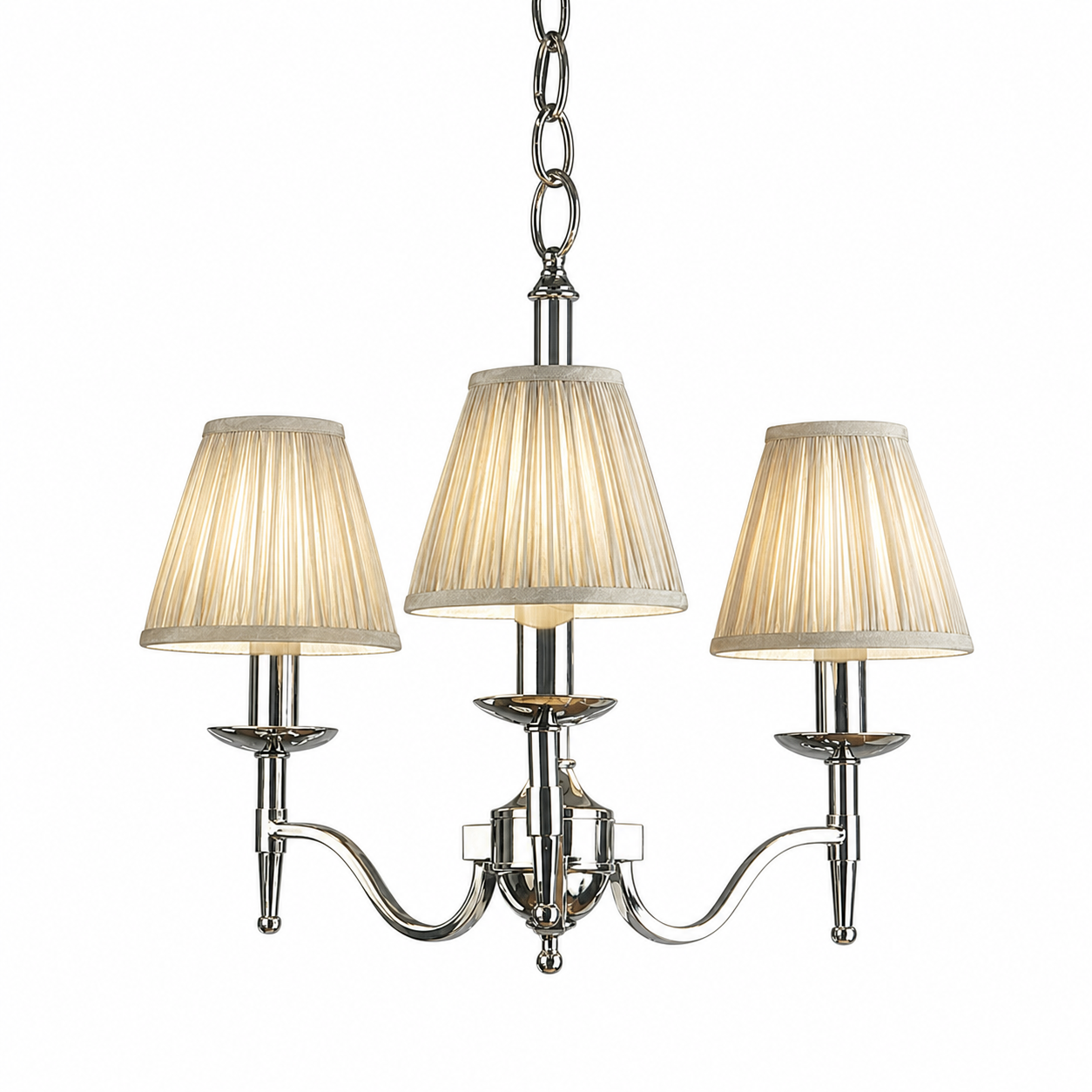 Stanford 3 Light Nickel Chandelier by Viore Design