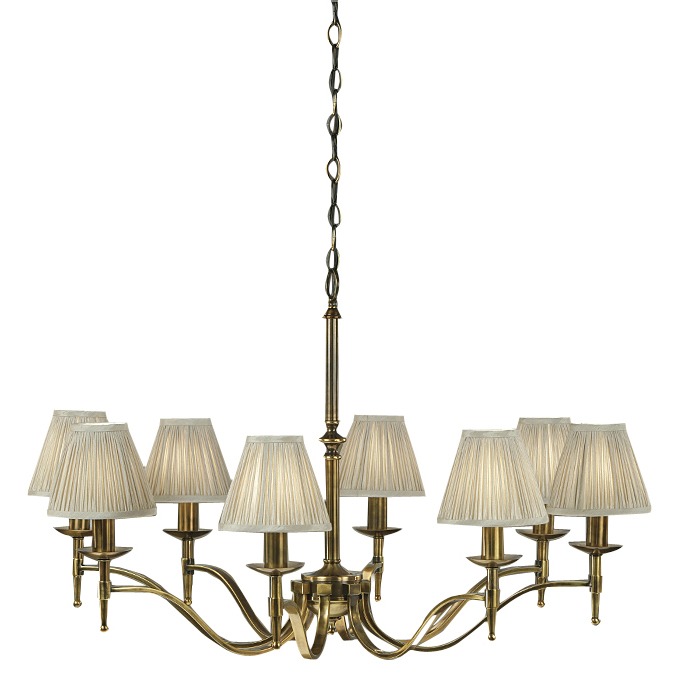 Stanford 8 Light Brass Chandelier