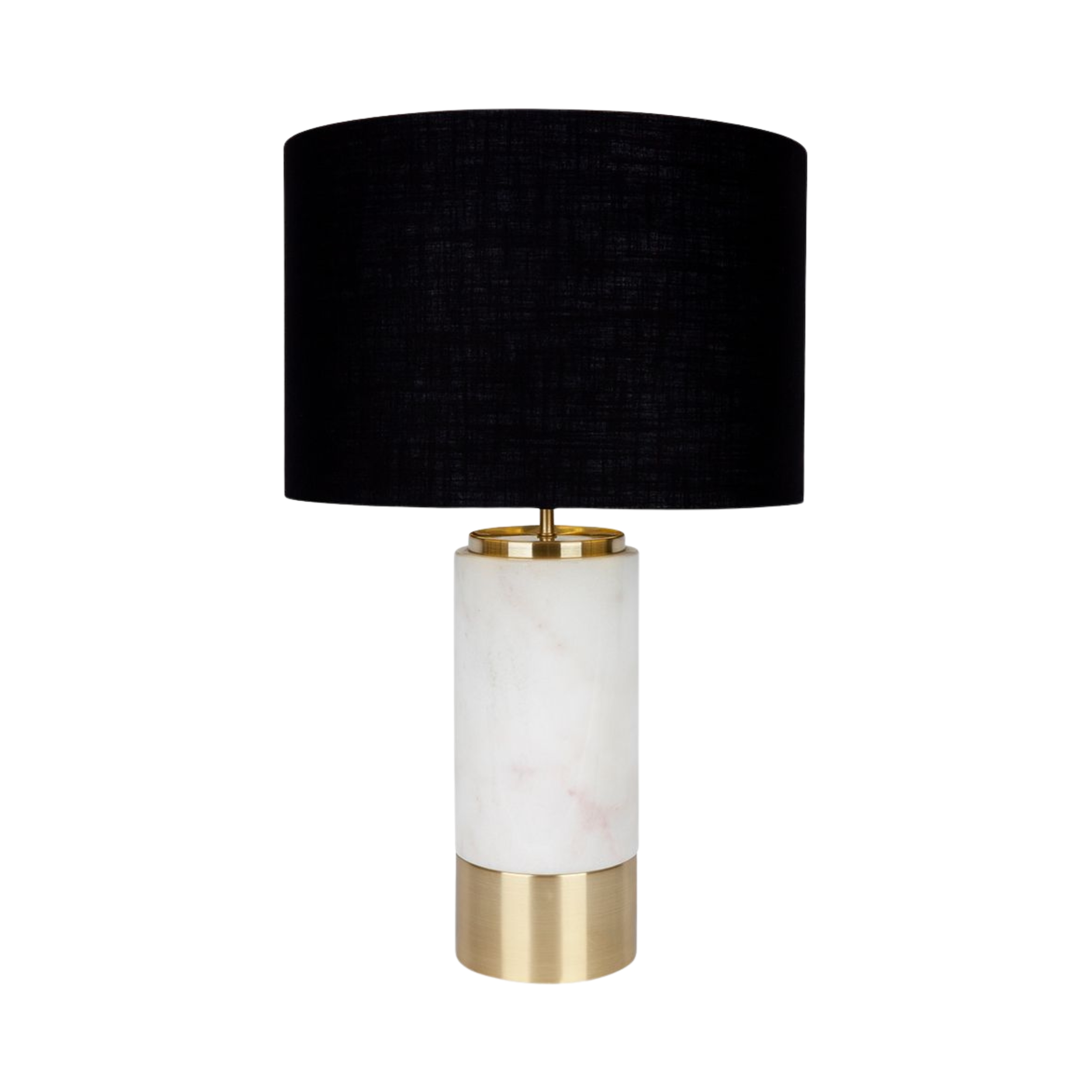 Compostela White Marble Table Lamp - Black Shade