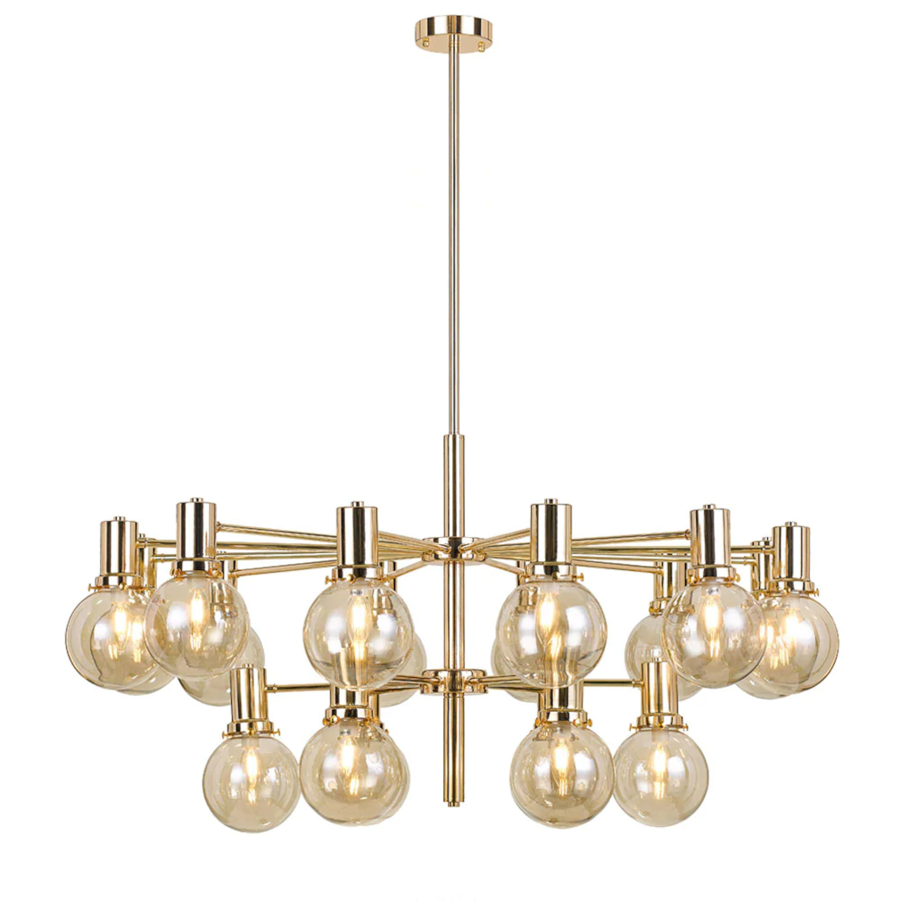 Escobar Gold Amber 18 Light Pendant Chandelier