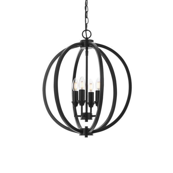 Saturn 4 Light Orb Sphere Pendant Chandelier